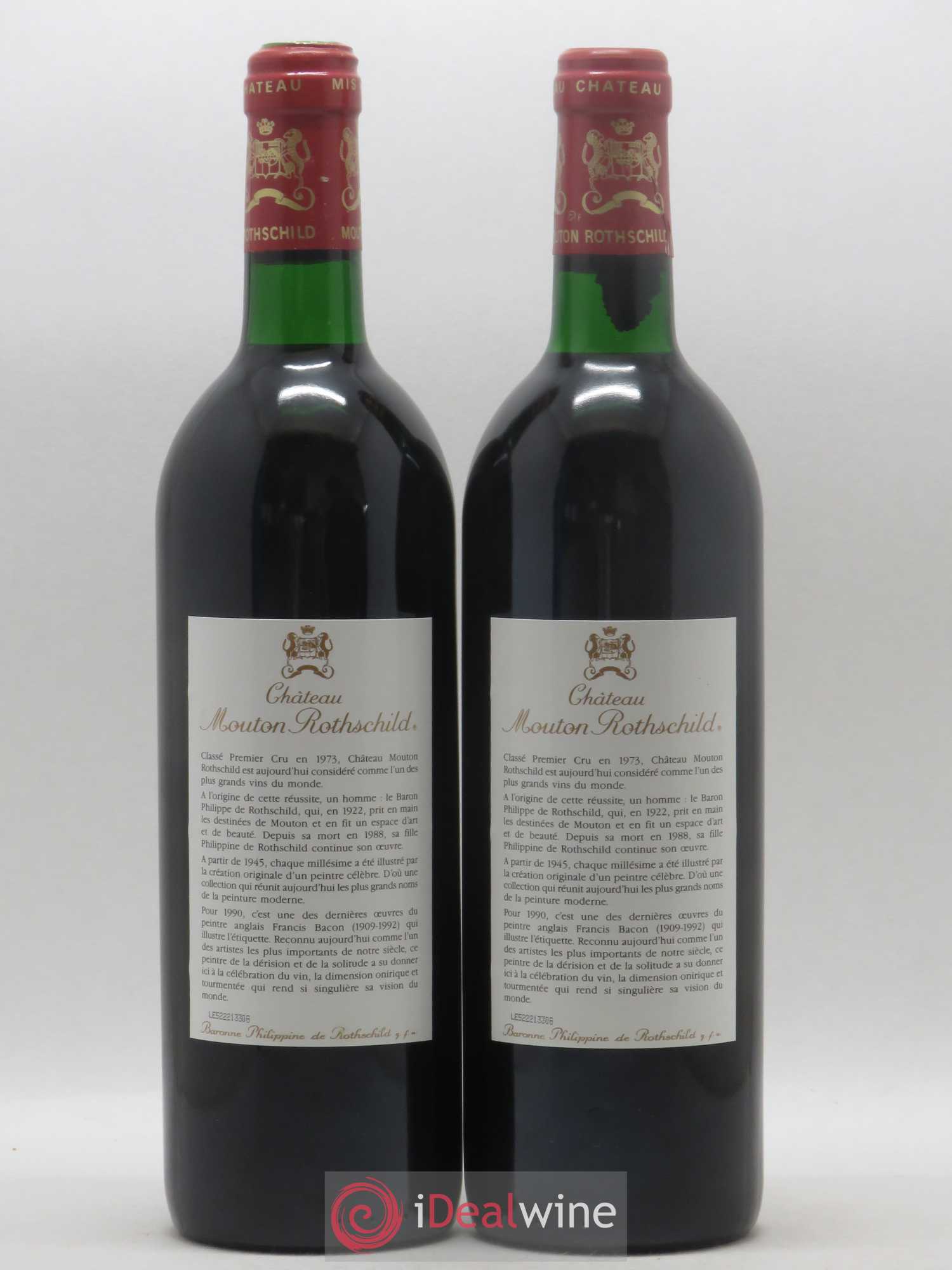 Château Mouton Rothschild 1er Grand Cru Classé 1990 - Lot de 2 bouteilles - 1