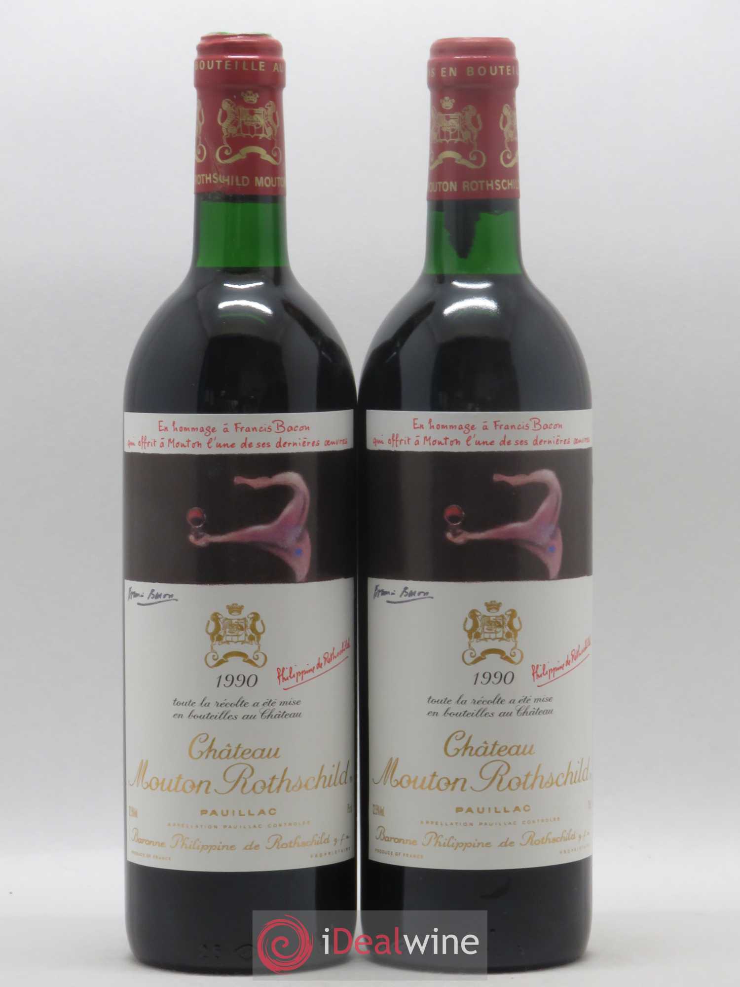 Château Mouton Rothschild 1er Grand Cru Classé 1990 - Lot de 2 bouteilles - 0