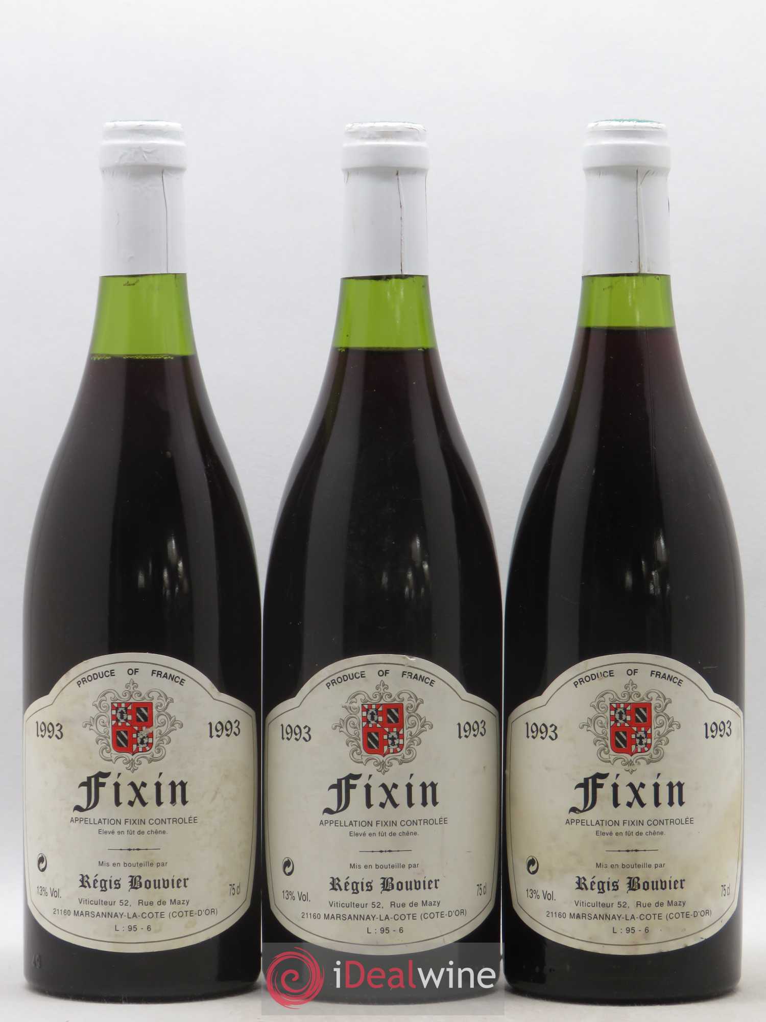 Fixin Regis Bouvier 1993 - Posten von 3 Flaschen - 0