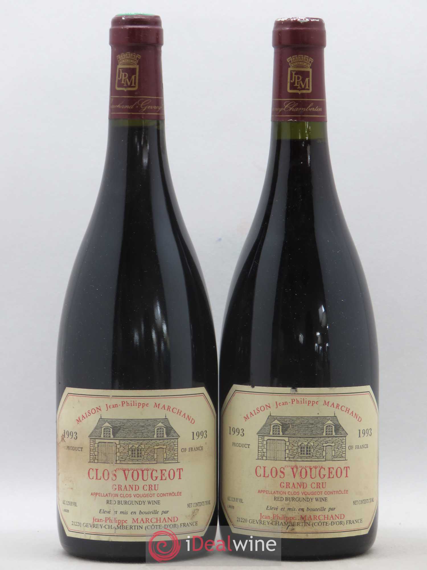Clos de Vougeot Grand Cru Jean Philippe Marchand 1993 - Lot de 2 bouteilles - 0