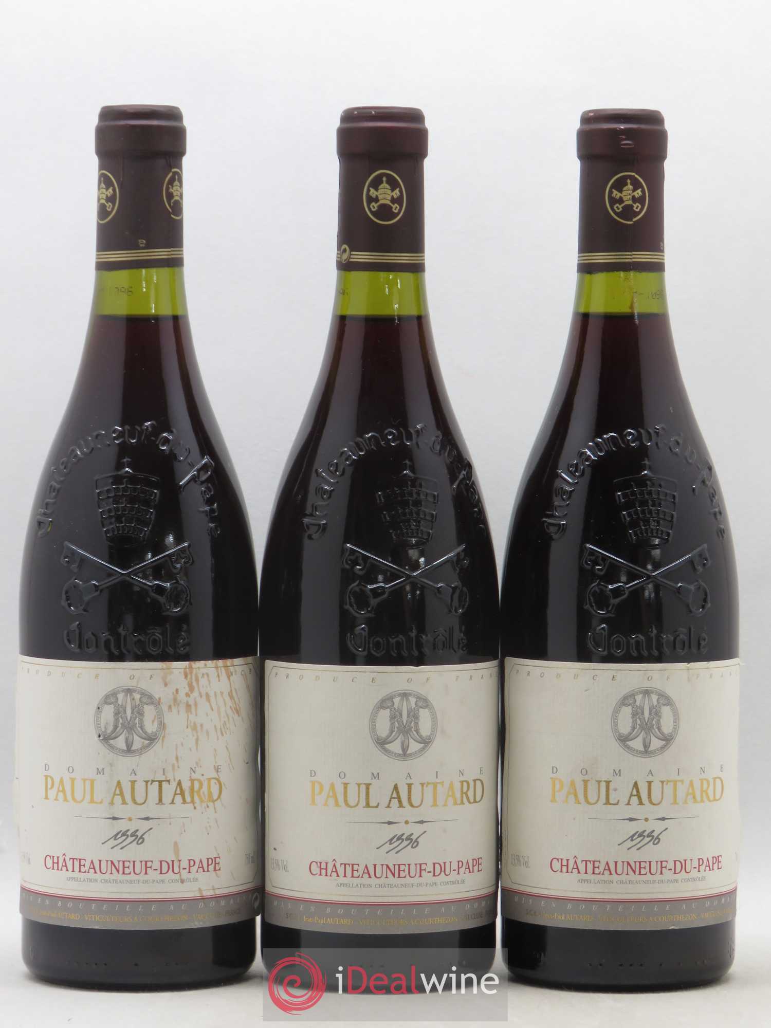 Châteauneuf-du-Pape Domaine Paul Autard Jean-Paul Autard 1996 - Lot de 3 bouteilles - 0