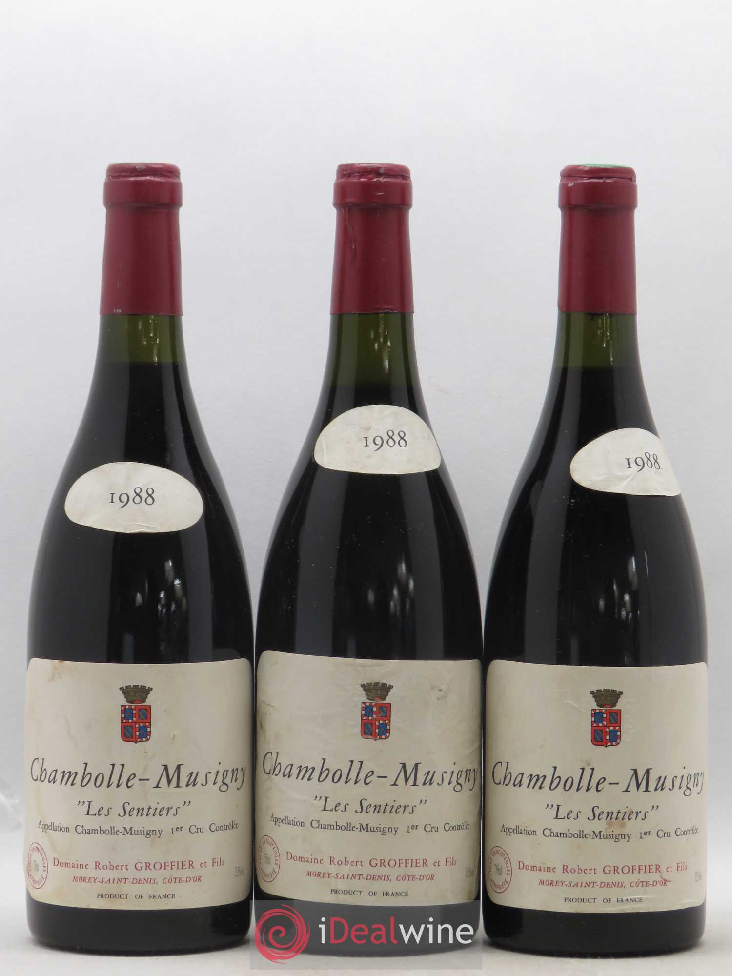 Chambolle-Musigny 1er Cru Les Sentiers Robert Groffier Père & Fils (Domaine) 1988 - Lot de 3 bouteilles - 0