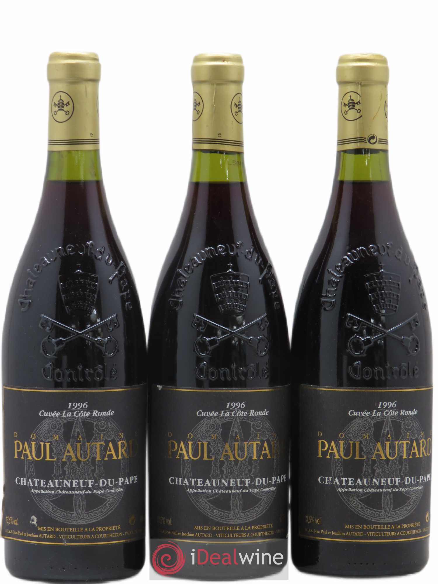 Châteauneuf-du-Pape Domaine Paul Autard La Côte Ronde Jean-Paul Autard 1996 - Lot de 3 bouteilles - 0