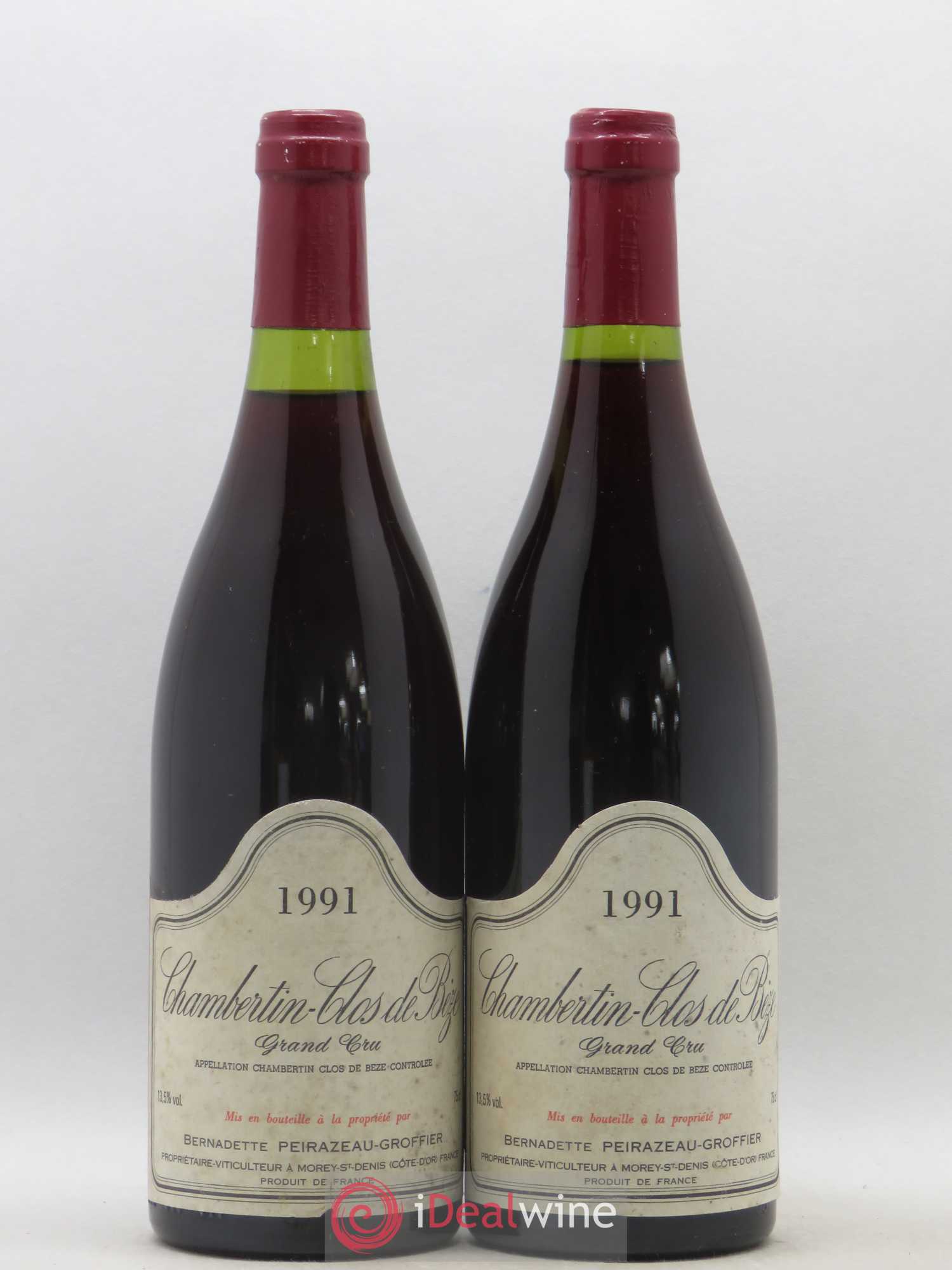 Chambertin Clos de Bèze Grand Cru Peirazeau-Groffier 1991 - Lot de 2 bouteilles - 0