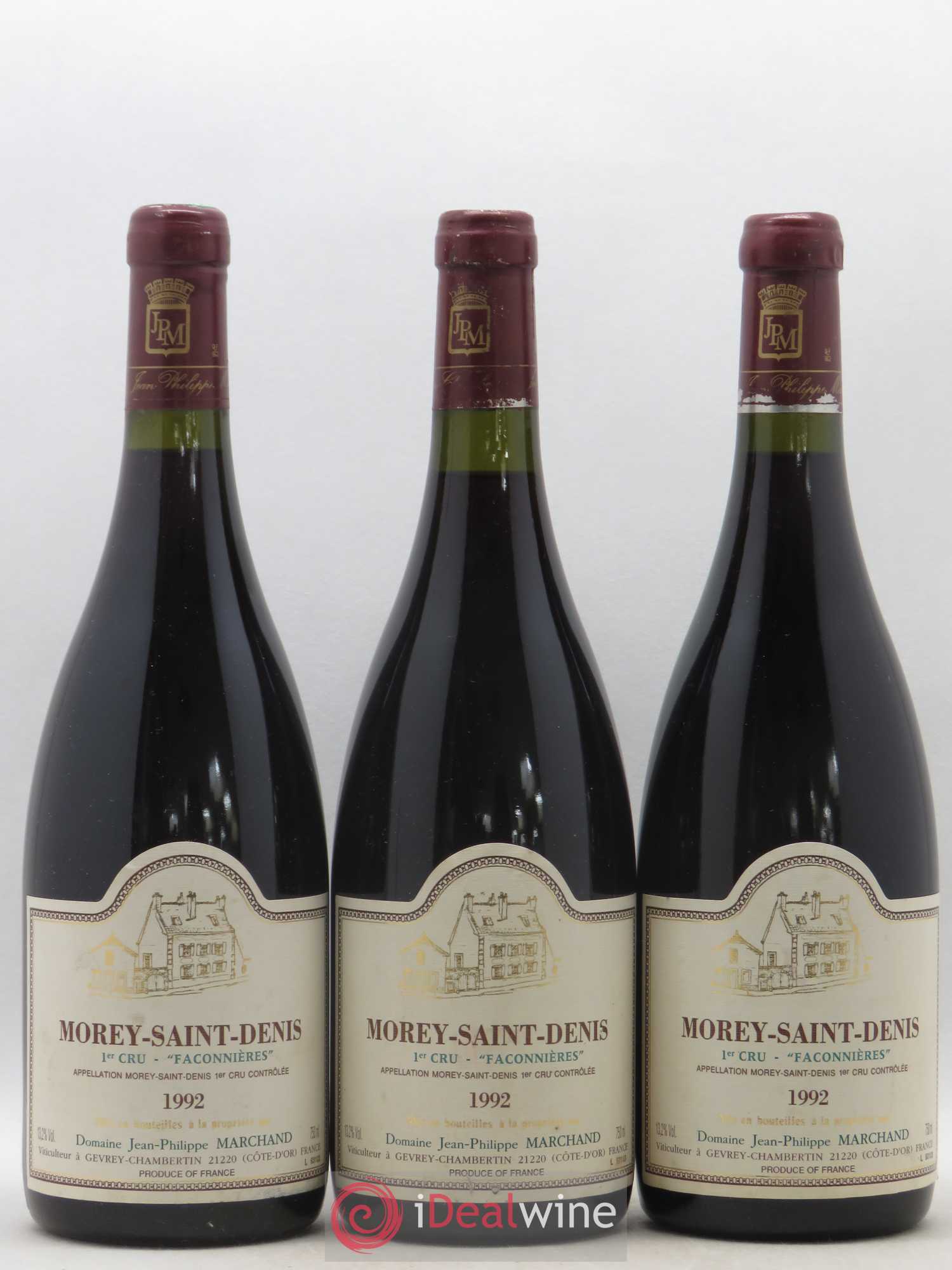 Morey-Saint-Denis 1er Cru Faconnieres Jean Philippe Marchand 1992 - Posten von 3 Flaschen - 0