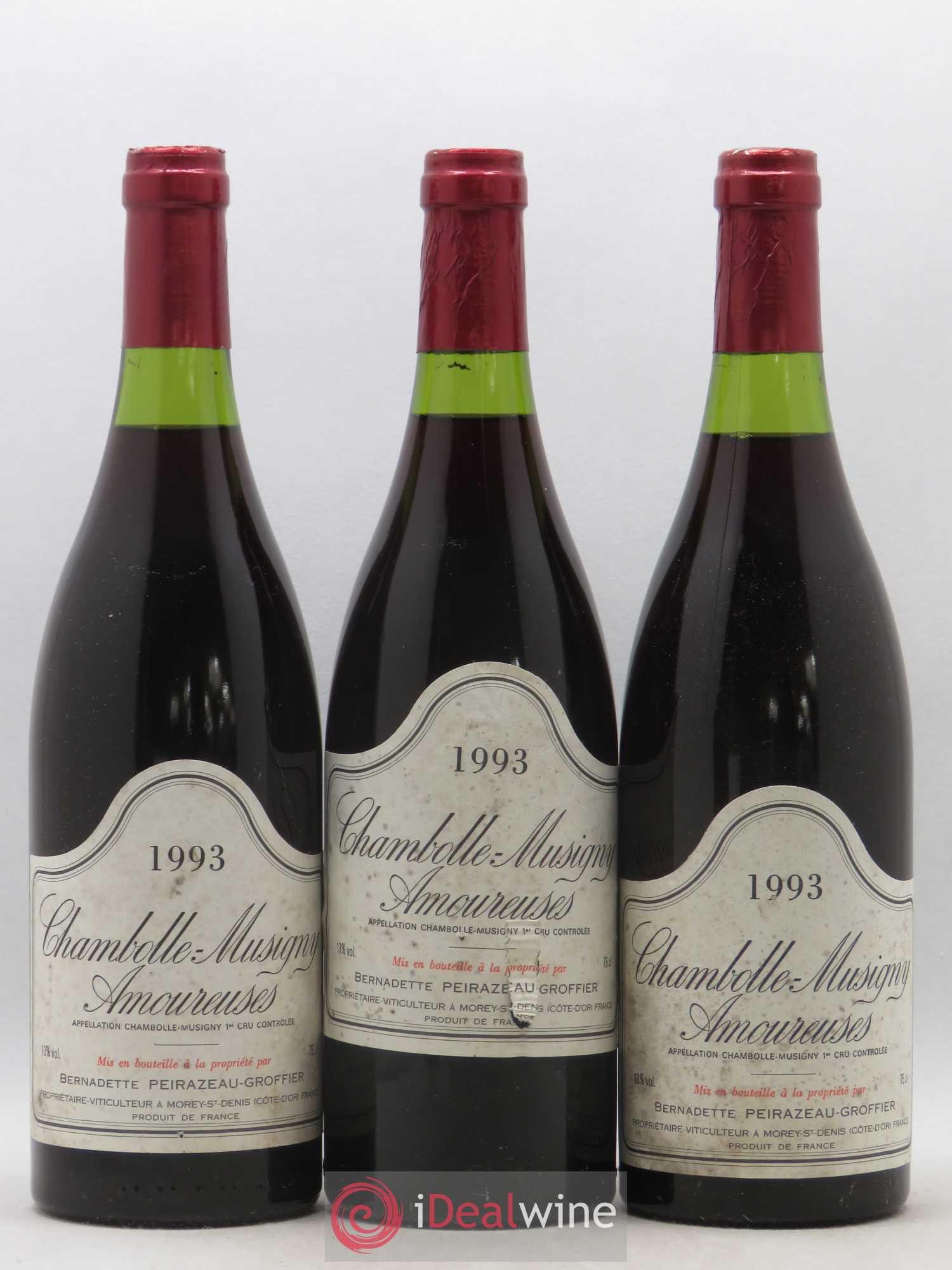 Chambolle-Musigny 1er Cru Les Amoureuses Peirazeau-Groffier 1993 - Lot de 3 bouteilles - 0