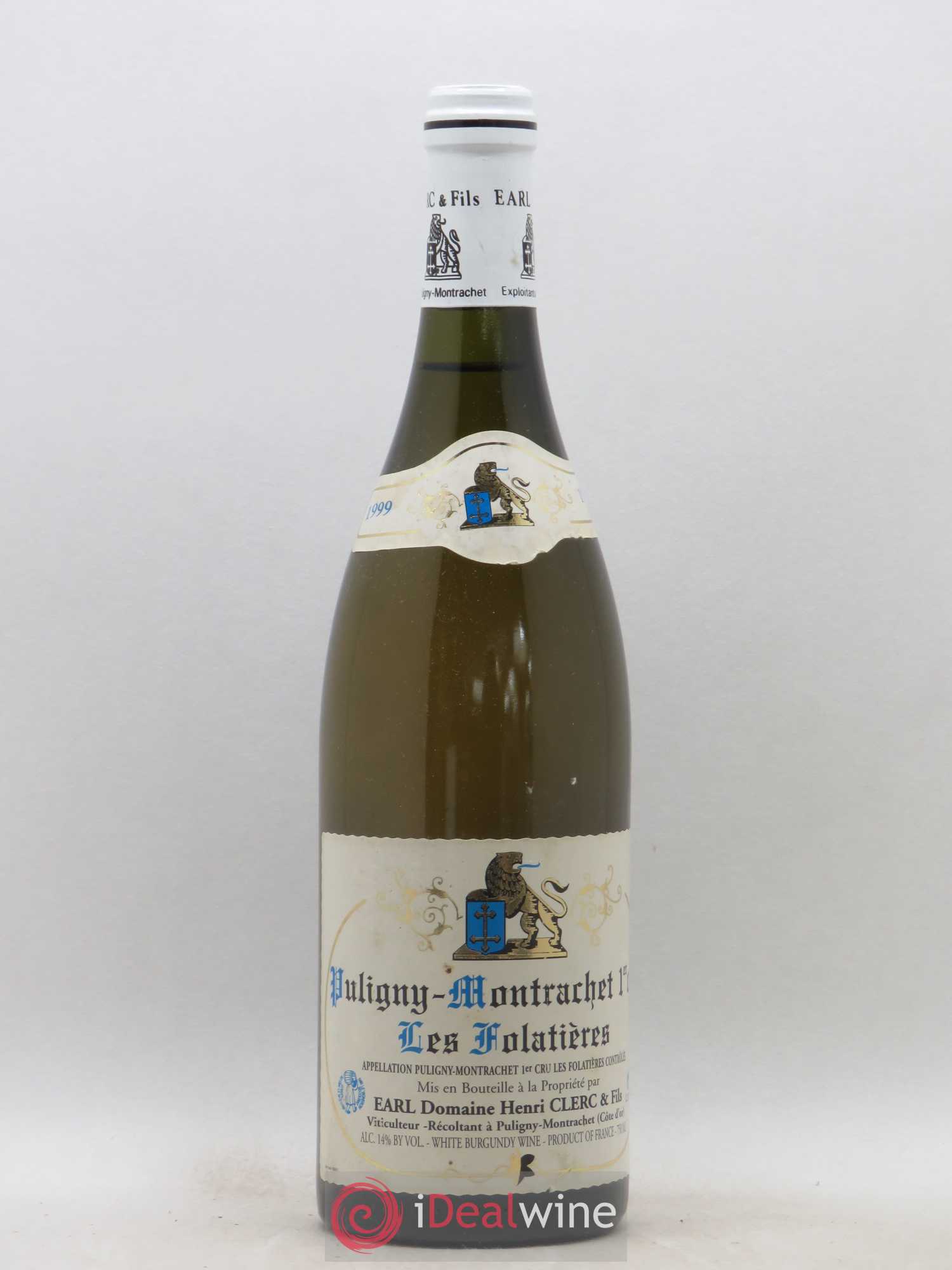 Puligny-Montrachet 1er Cru Les Folatières Henri Clerc 1999 - Lot de 1 bouteille - 0
