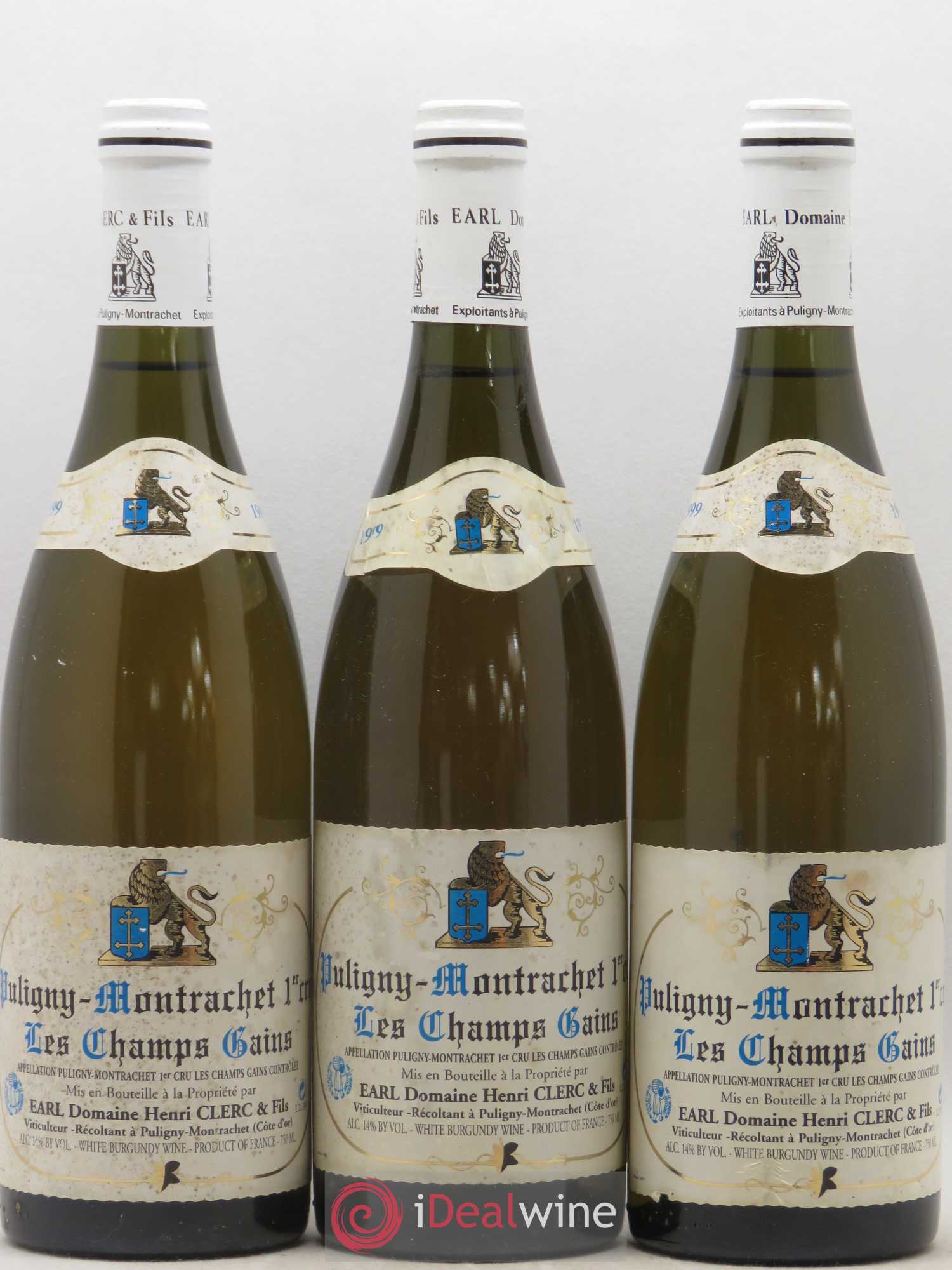 Puligny-Montrachet 1er Cru Les Champs Gains Henri Clerc 1999 - Lotto di 3 bottiglie - 0