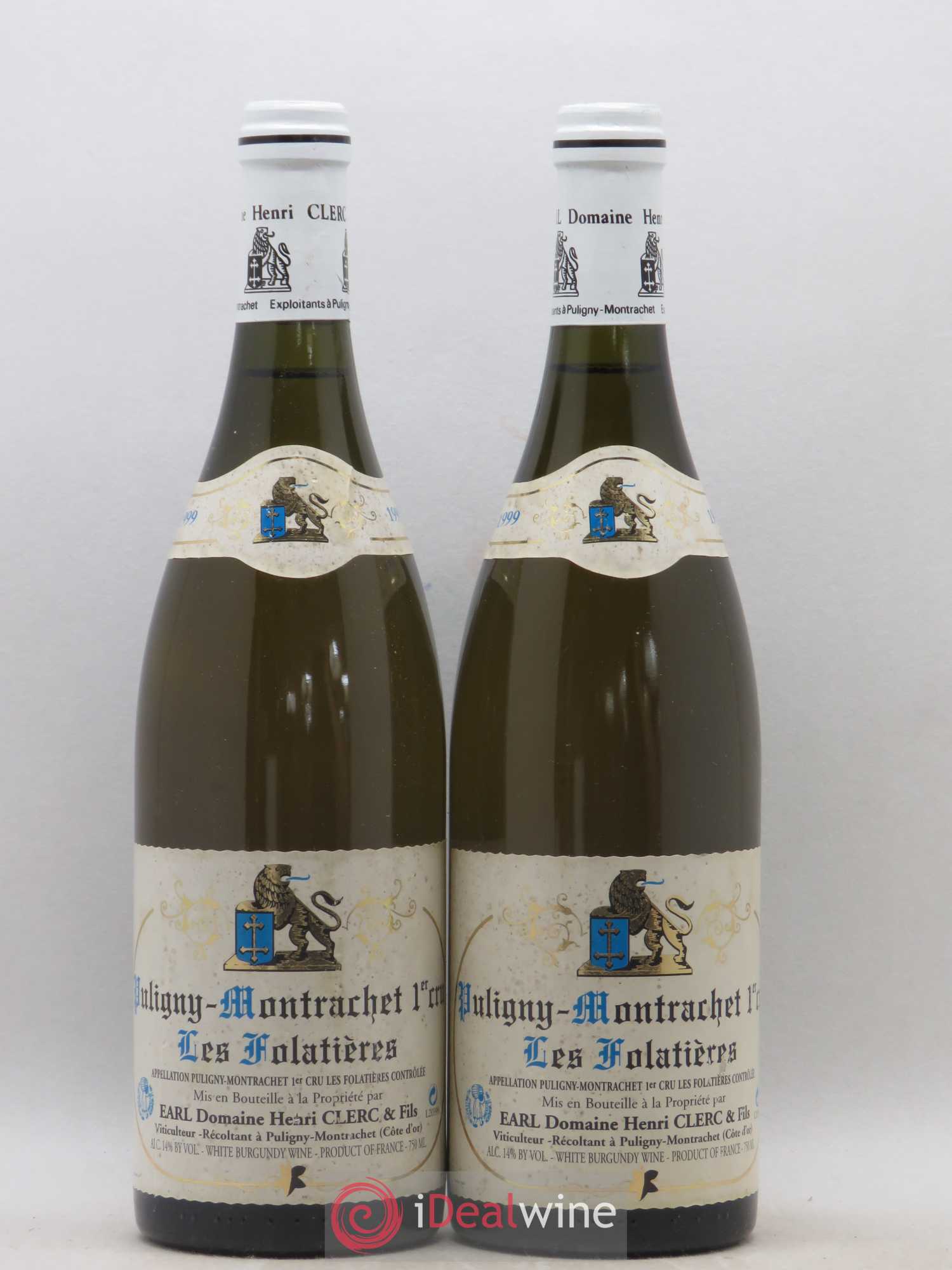 Puligny-Montrachet 1er Cru Les Folatières Henri Clerc 1999 - Lot de 2 bouteilles - 0