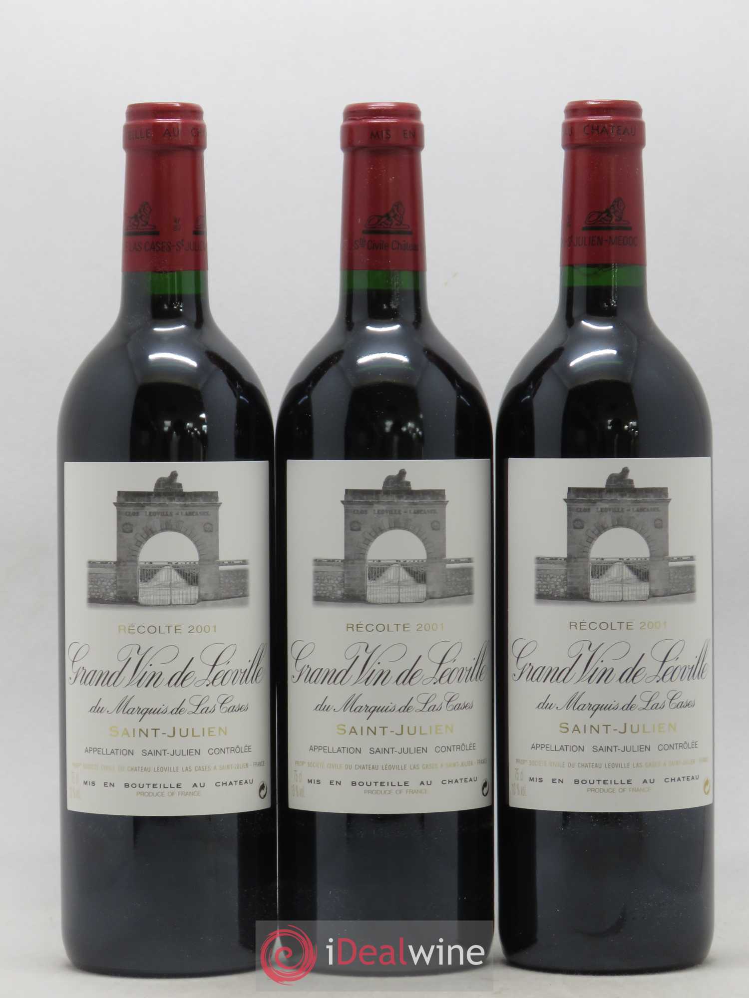 Château Léoville Las Cases 2ème Grand Cru Classé 2001 - Lot de 3 bouteilles - 0