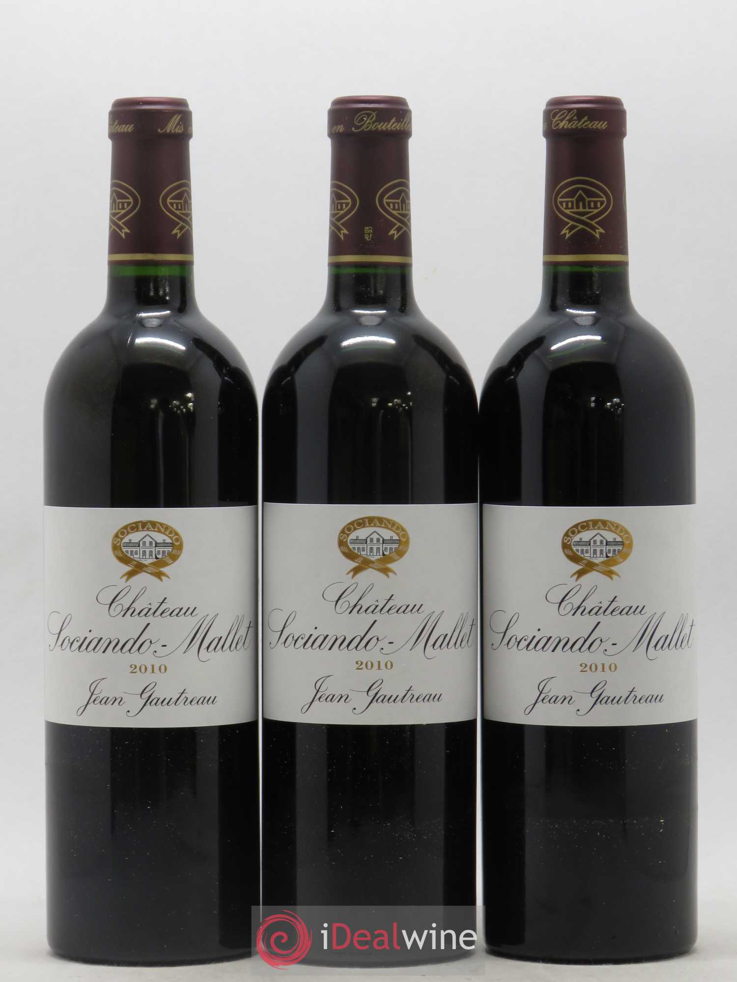 Château Sociando Mallet 2010 - Lot de 3 bouteilles - 0