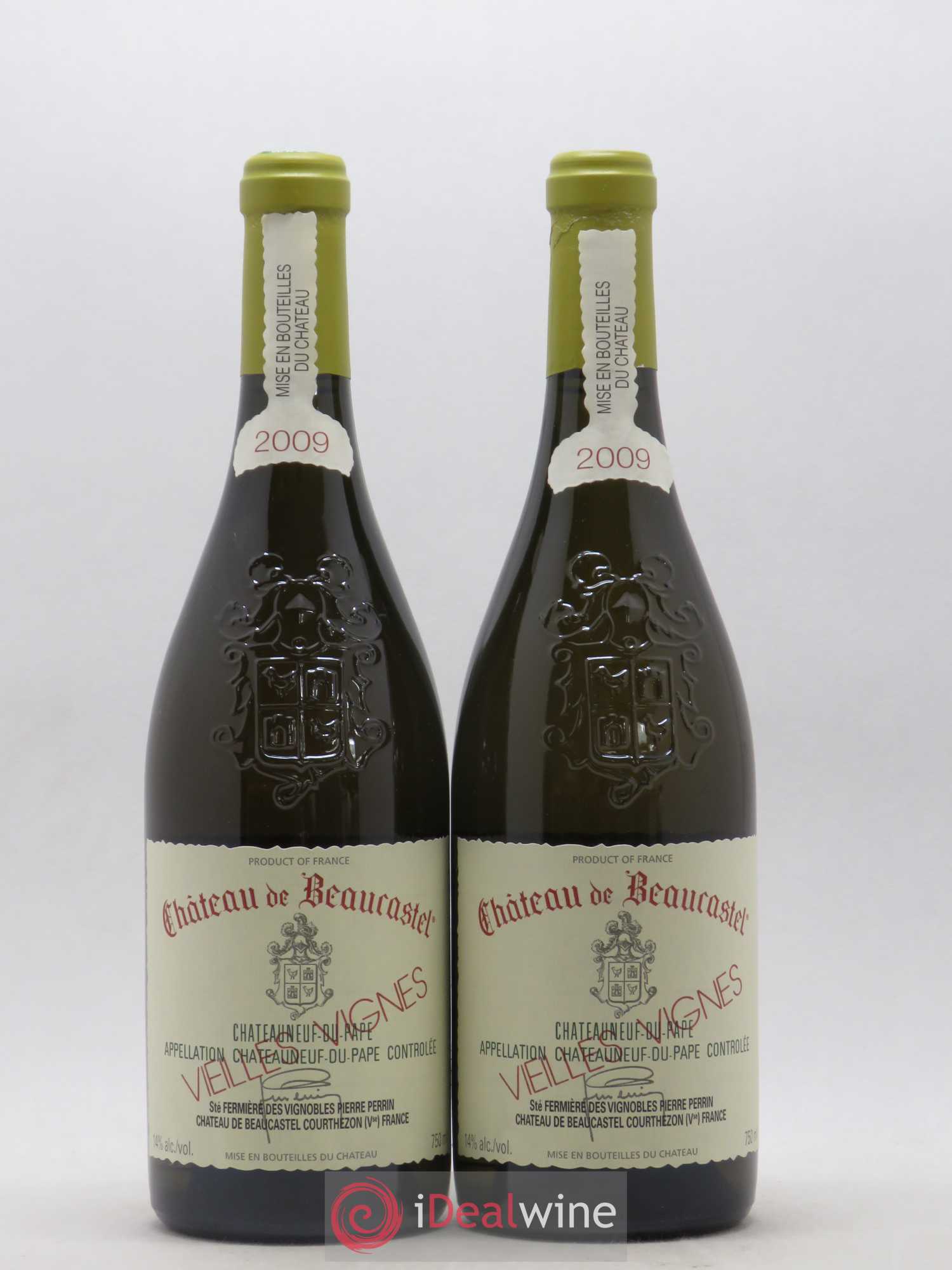 Châteauneuf-du-Pape Château de Beaucastel Vieilles vignes Roussanne Famille Perrin 2009 - Lot de 2 bouteilles - 0
