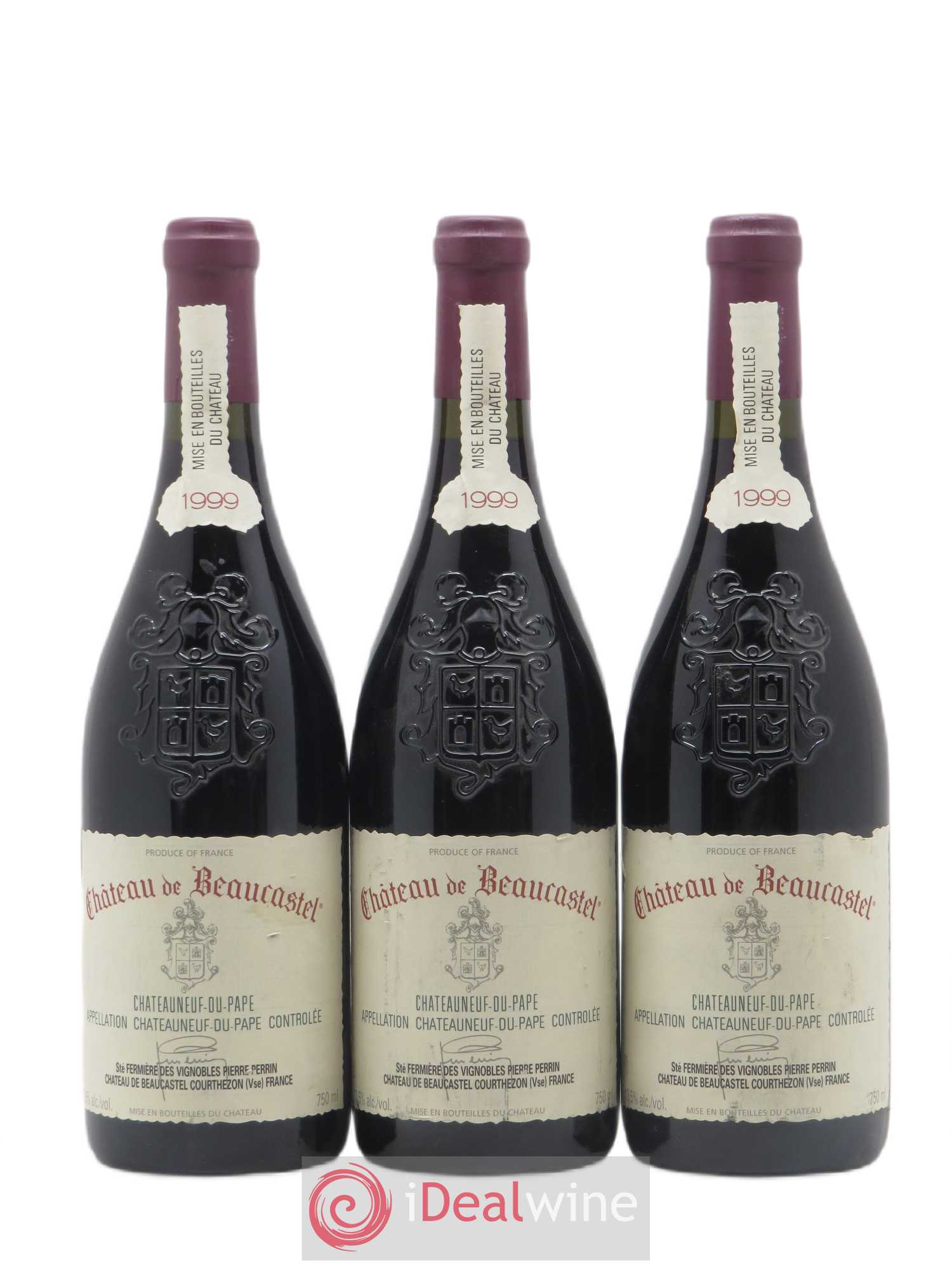 Châteauneuf-du-Pape Château de Beaucastel Famille Perrin 1999 - Lot de 3 bouteilles - 0