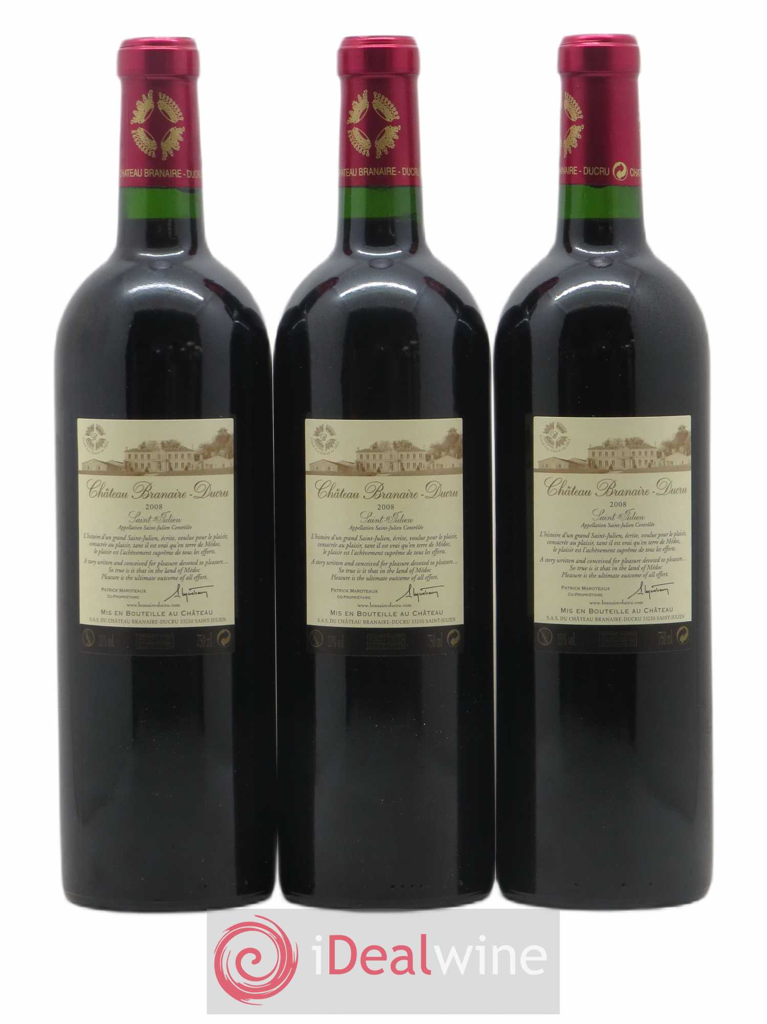 Château Branaire Ducru 4ème Grand Cru Classé 2008 - Lot de 12 bouteilles - 2