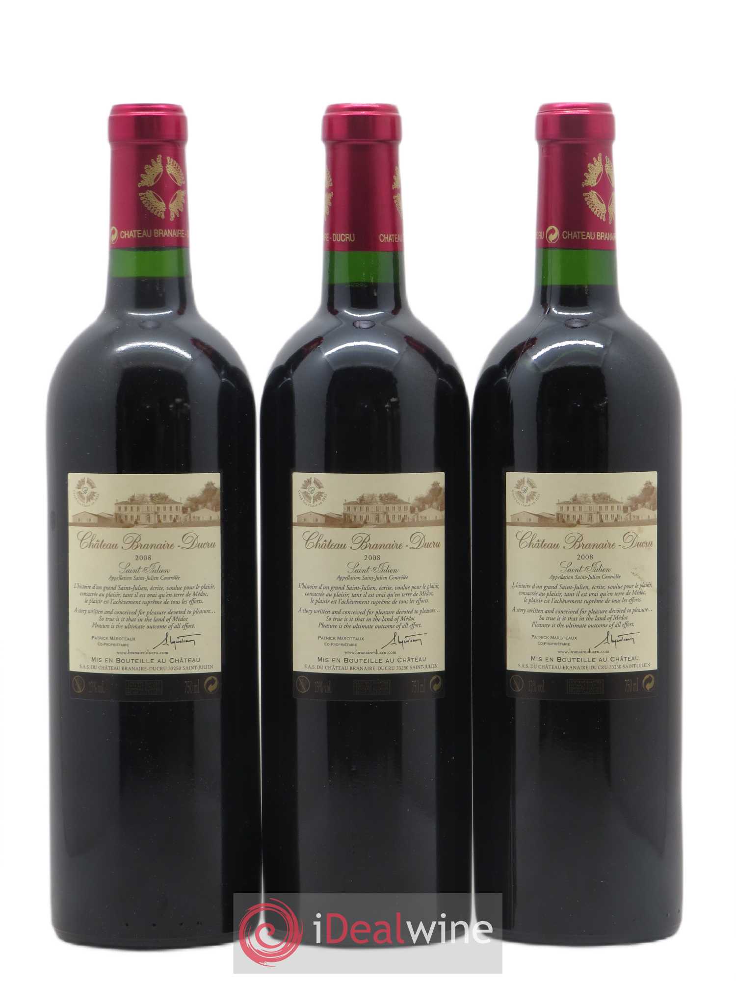 Château Branaire Ducru 4ème Grand Cru Classé 2008 - Lot de 12 bouteilles - 4