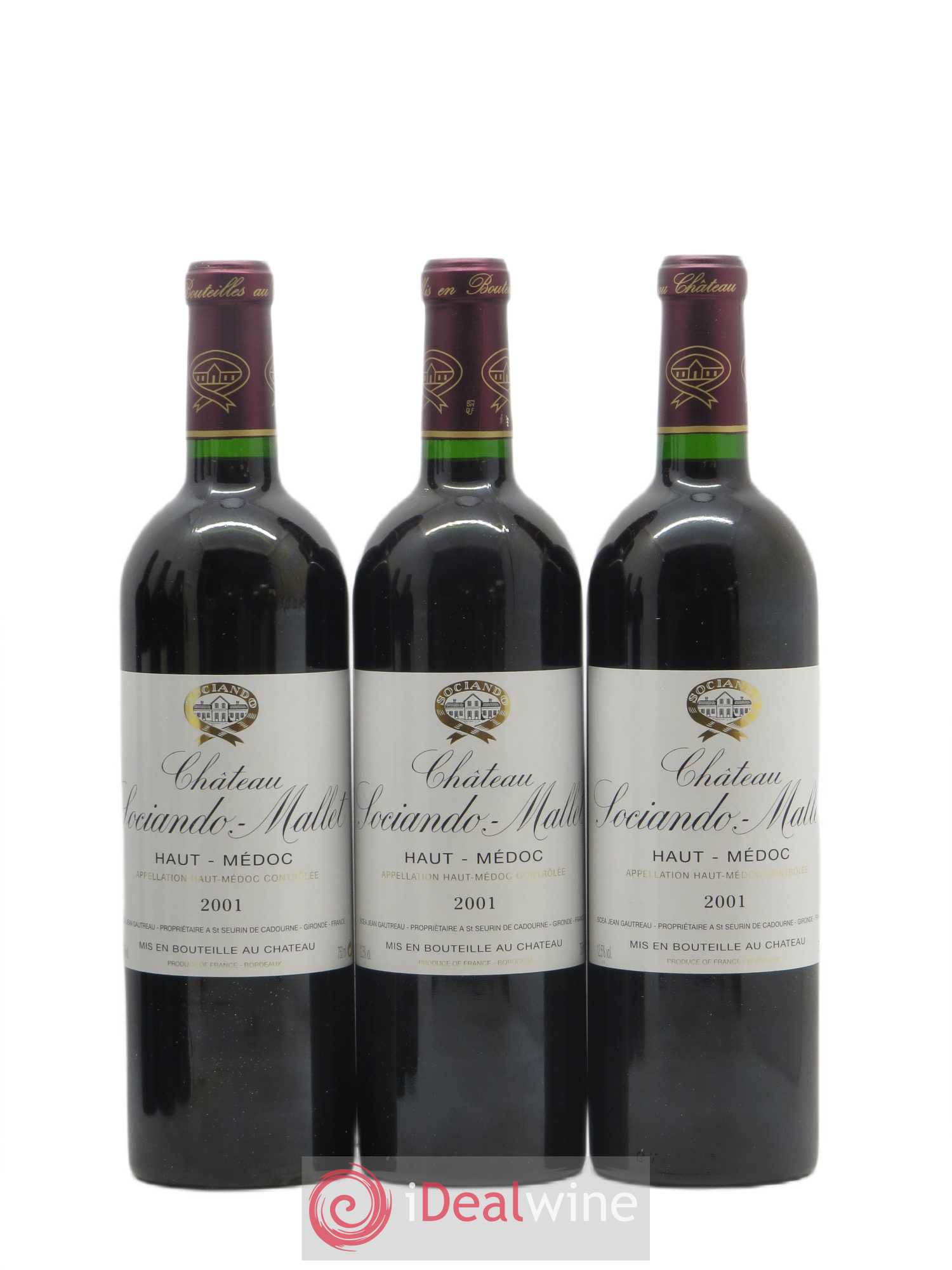 Château Sociando Mallet 2001 - Lot de 12 bouteilles - 3