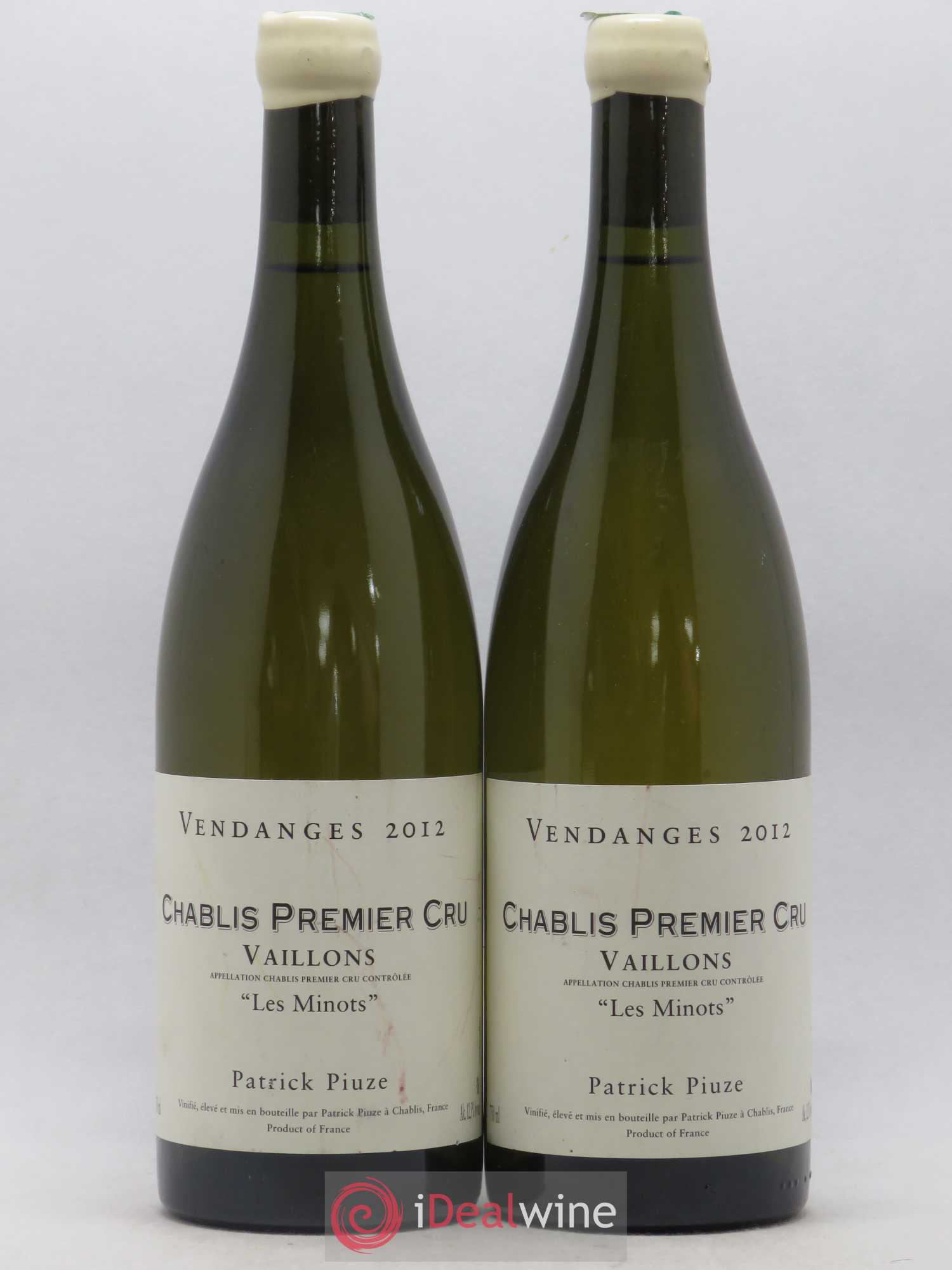 Chablis 1er Cru Vaillons Les Minots Patrick Piuze (Domaine) 2012 - Lot de 2 bouteilles - 0