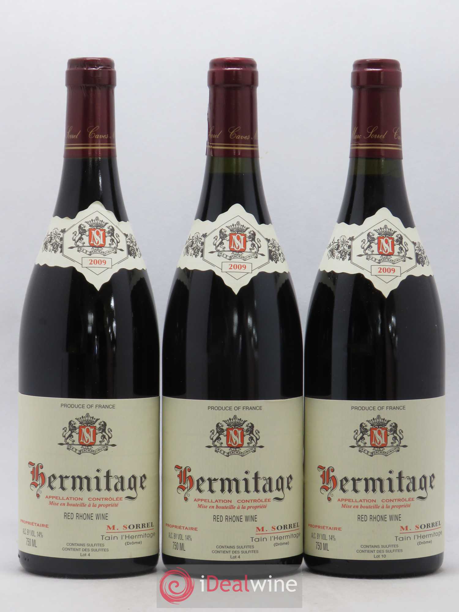 Hermitage Marc Sorrel 2009 - Lot de 3 bouteilles - 0