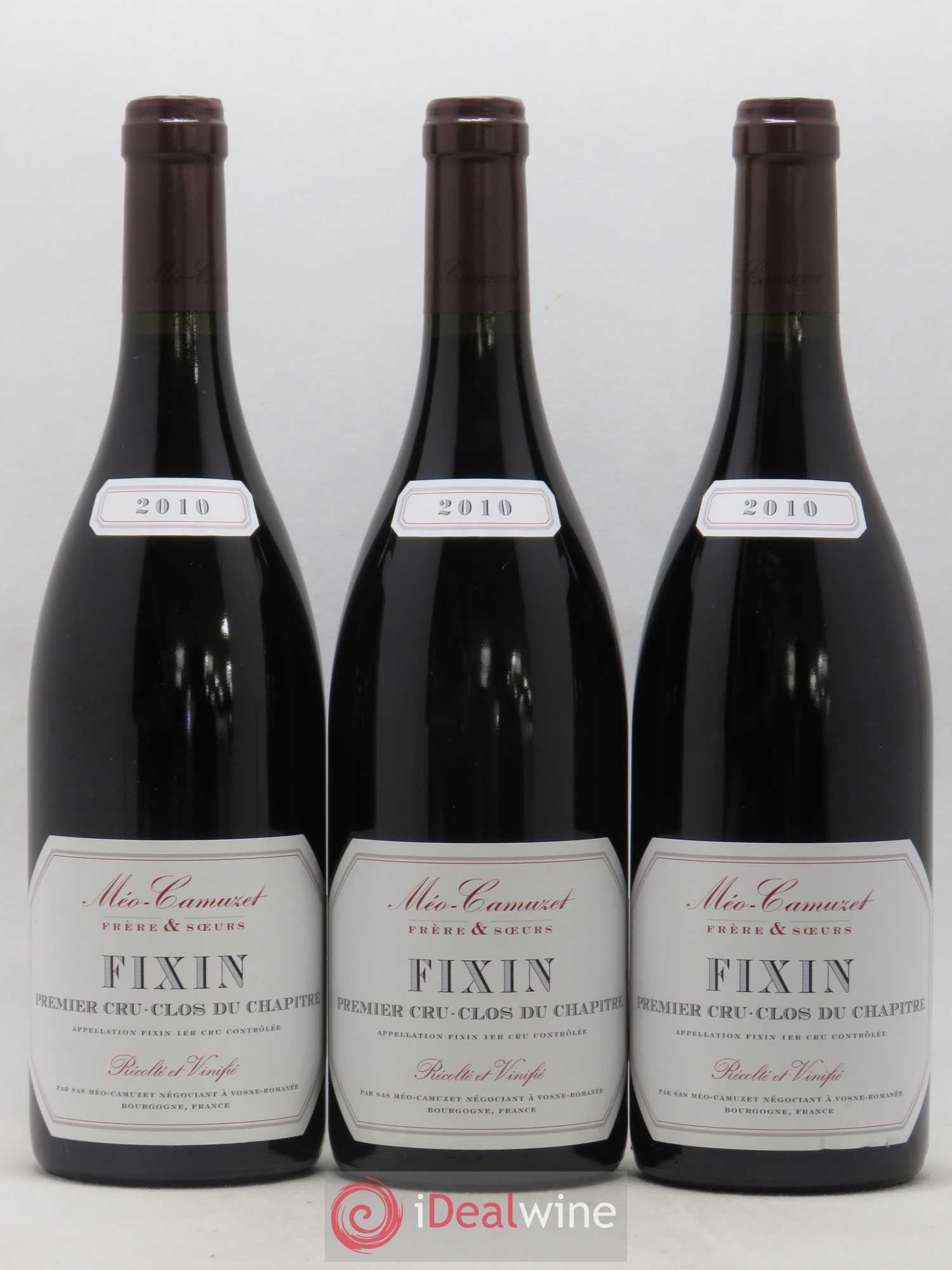Fixin 1er Cru Clos du Chapitre Méo-Camuzet (Frère & Soeurs) 2010 - Lot de 3 bouteilles - 0