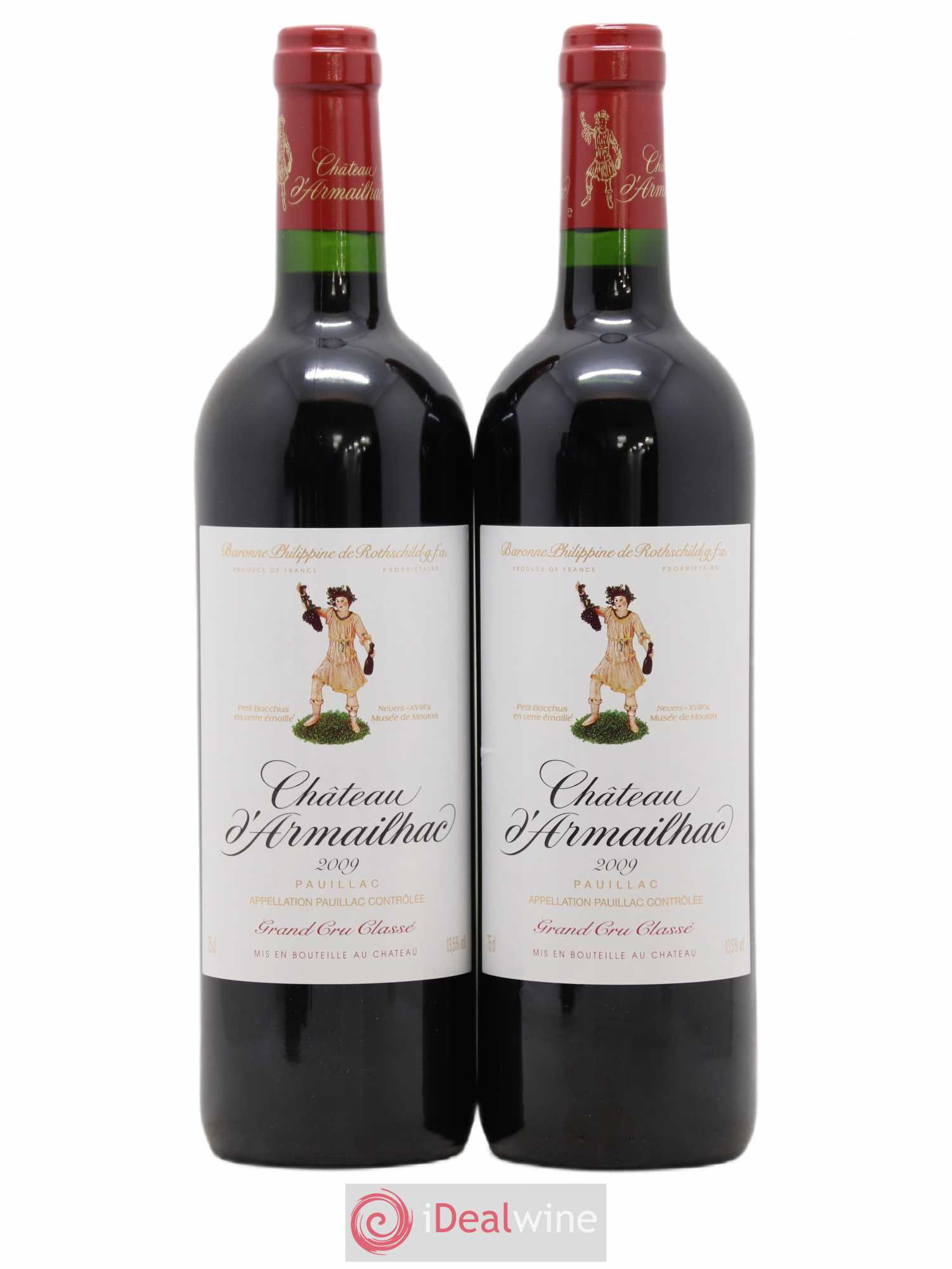 Château d' Armailhac - Mouton Baron(ne) Philippe 5ème Grand Cru Classé 2009 - Lot de 2 bouteilles - 0