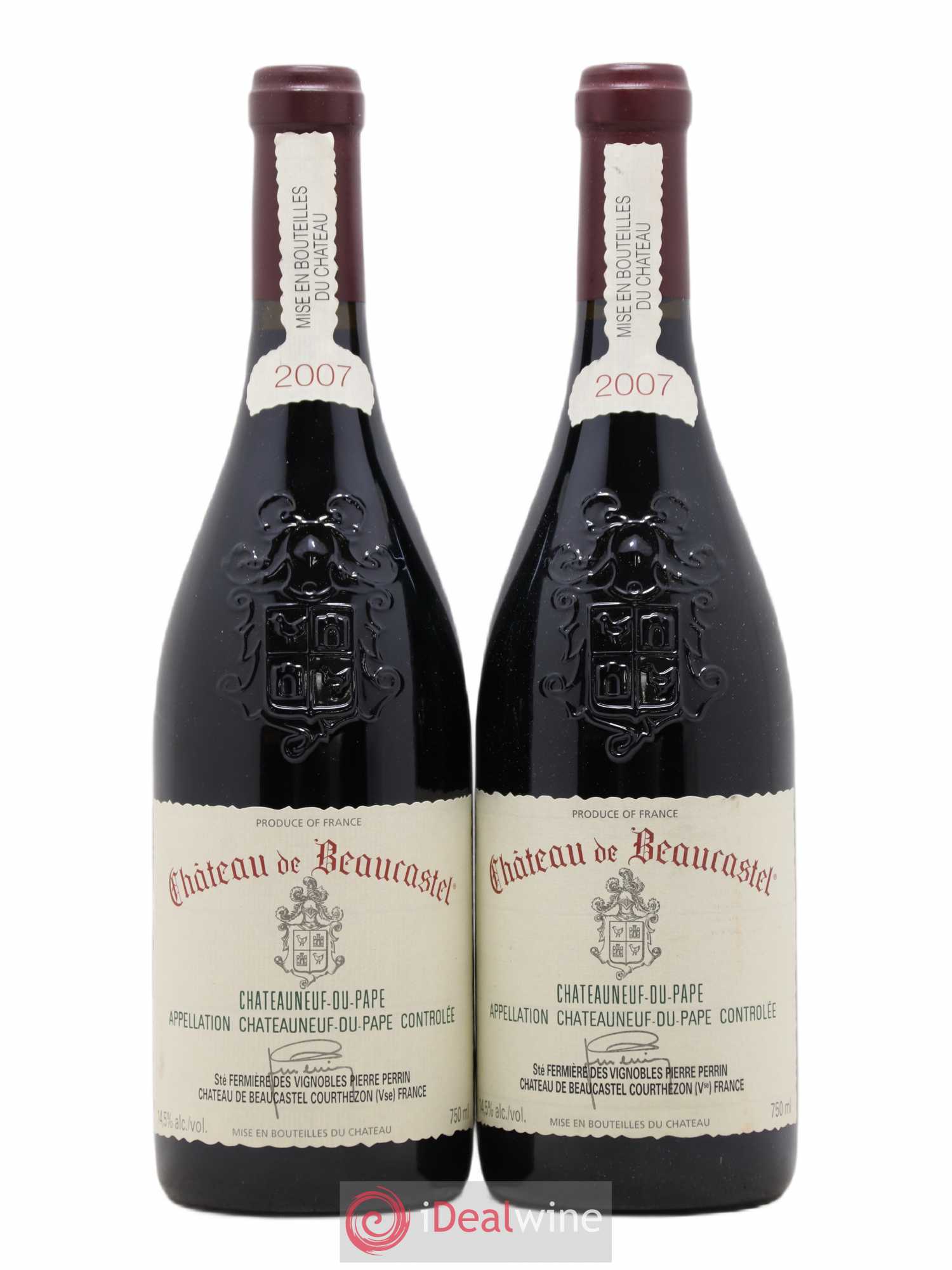 Châteauneuf-du-Pape Château de Beaucastel Famille Perrin 2007 - Lot de 2 bouteilles - 0