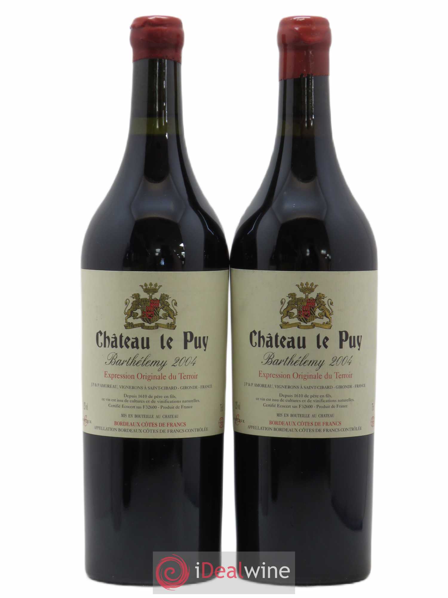 Le Puy - Cuvée Barthélemy 2004 - Lot de 2 bouteilles - 0