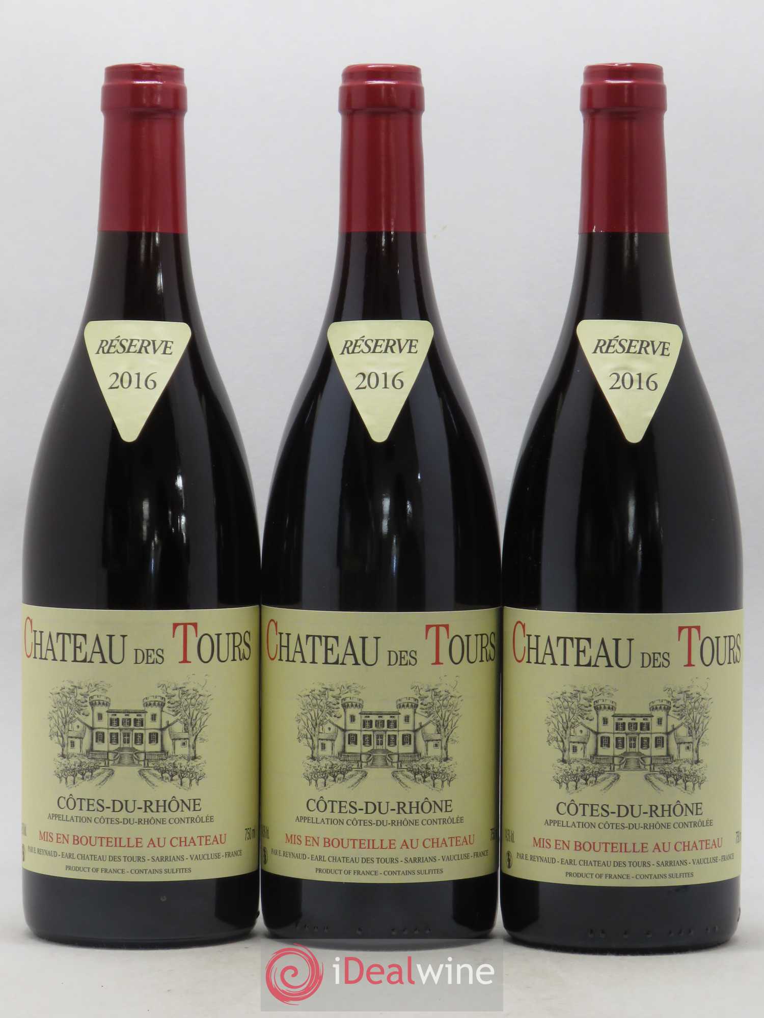 Côtes-du-Rhône Château des Tours Emmanuel Reynaud 2016 - Lot de 3 bouteilles - 0