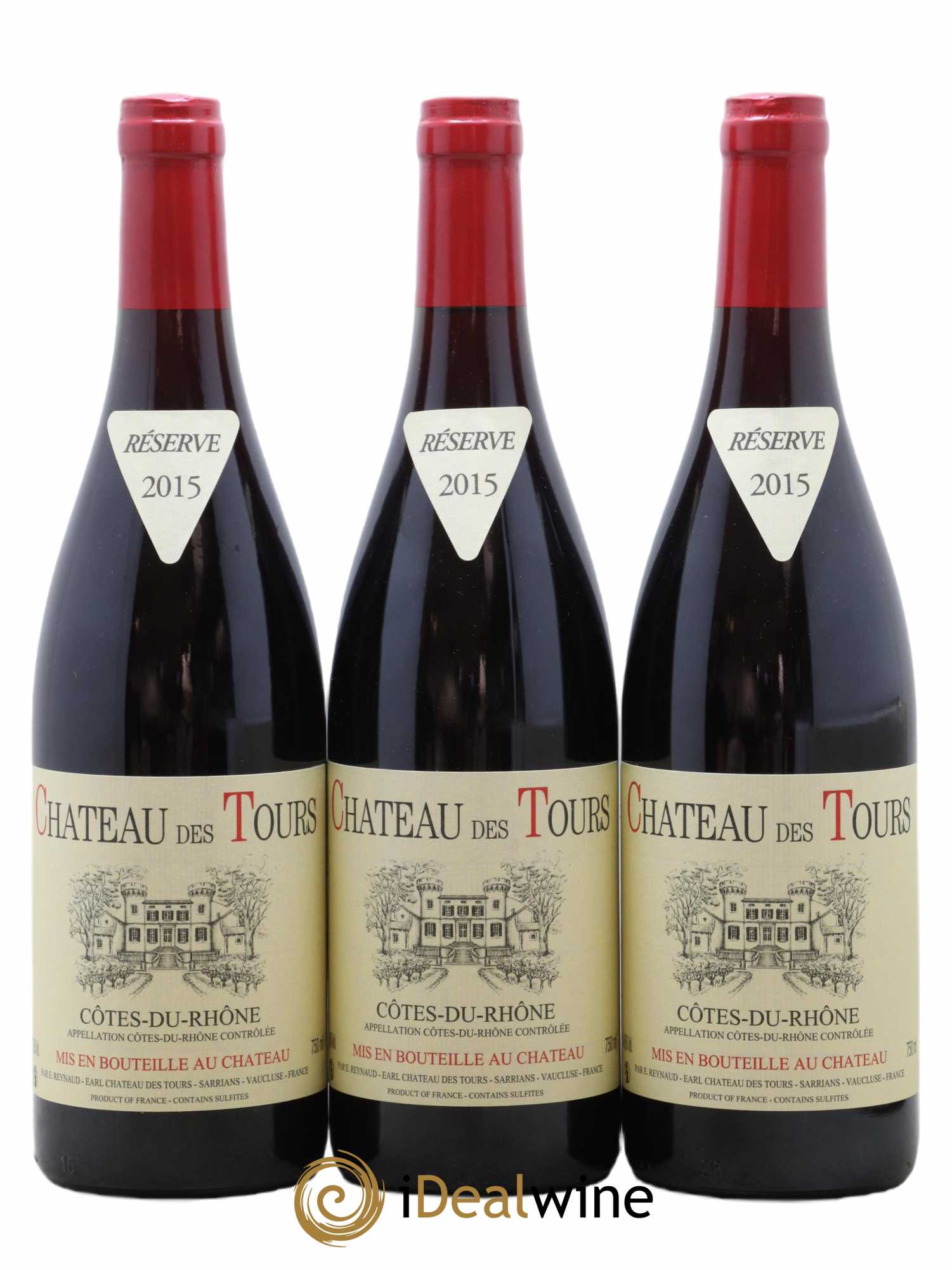 Côtes-du-Rhône Château des Tours Emmanuel Reynaud 2015 - Lot de 3 bouteilles - 0