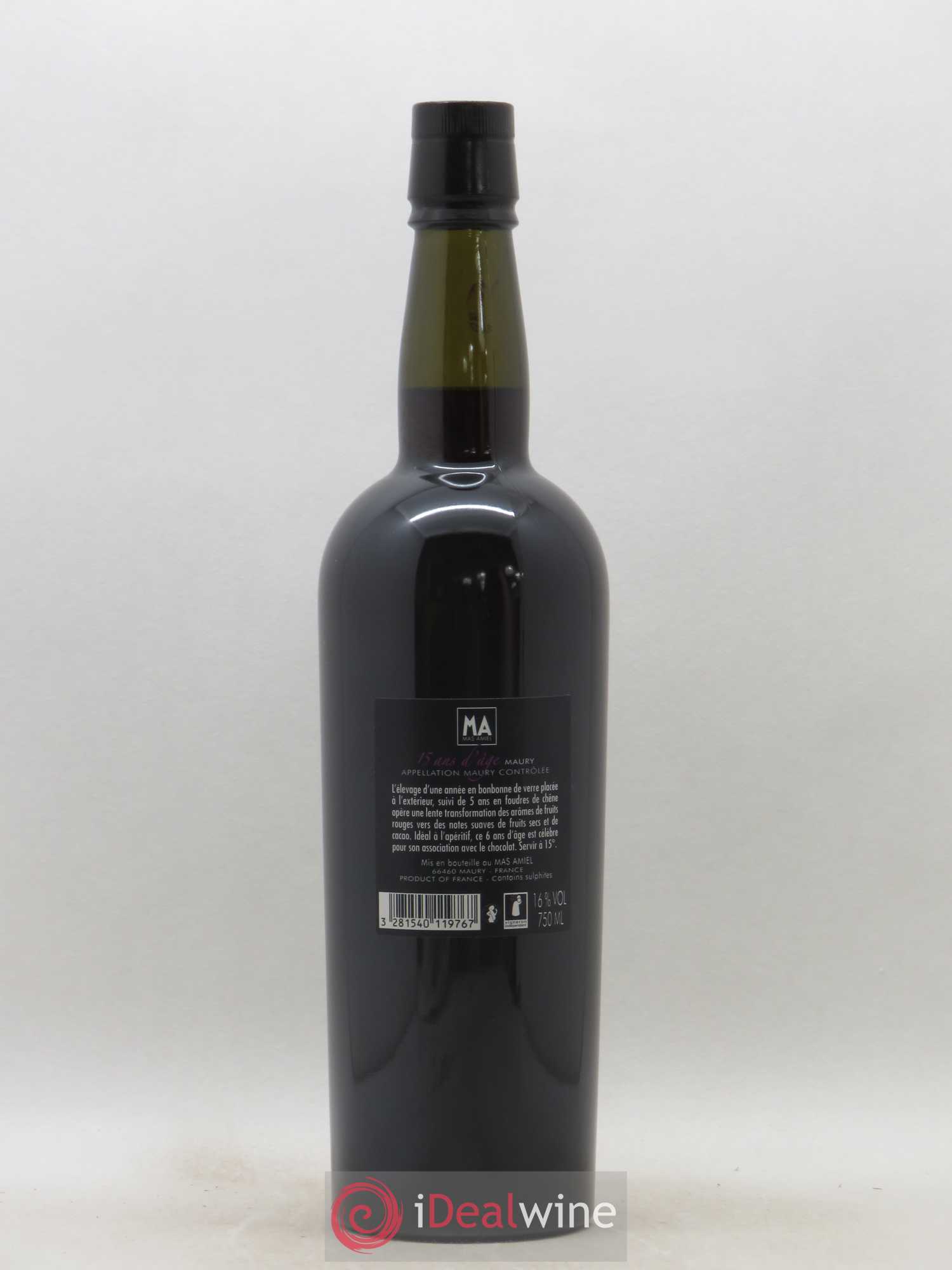 Buy Maury Vin Doux Naturel 15 ans d'âge Mas Amiel (lot: B2190053-6024)