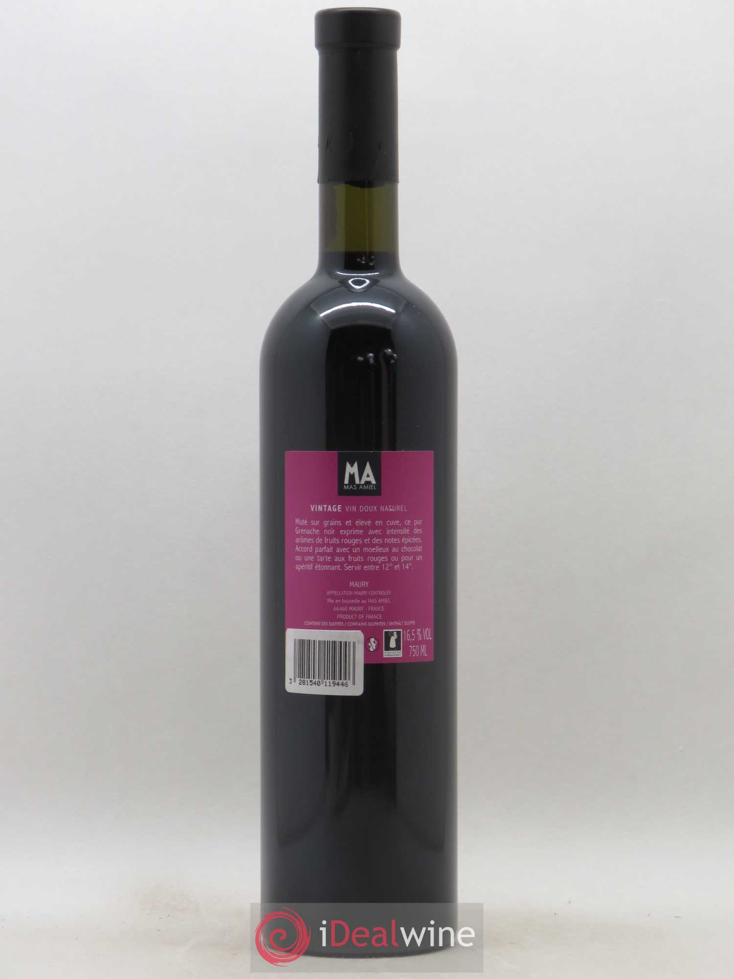 Maury Mas Amiel Vintage 2012 - Lot de 1 bouteille - 1