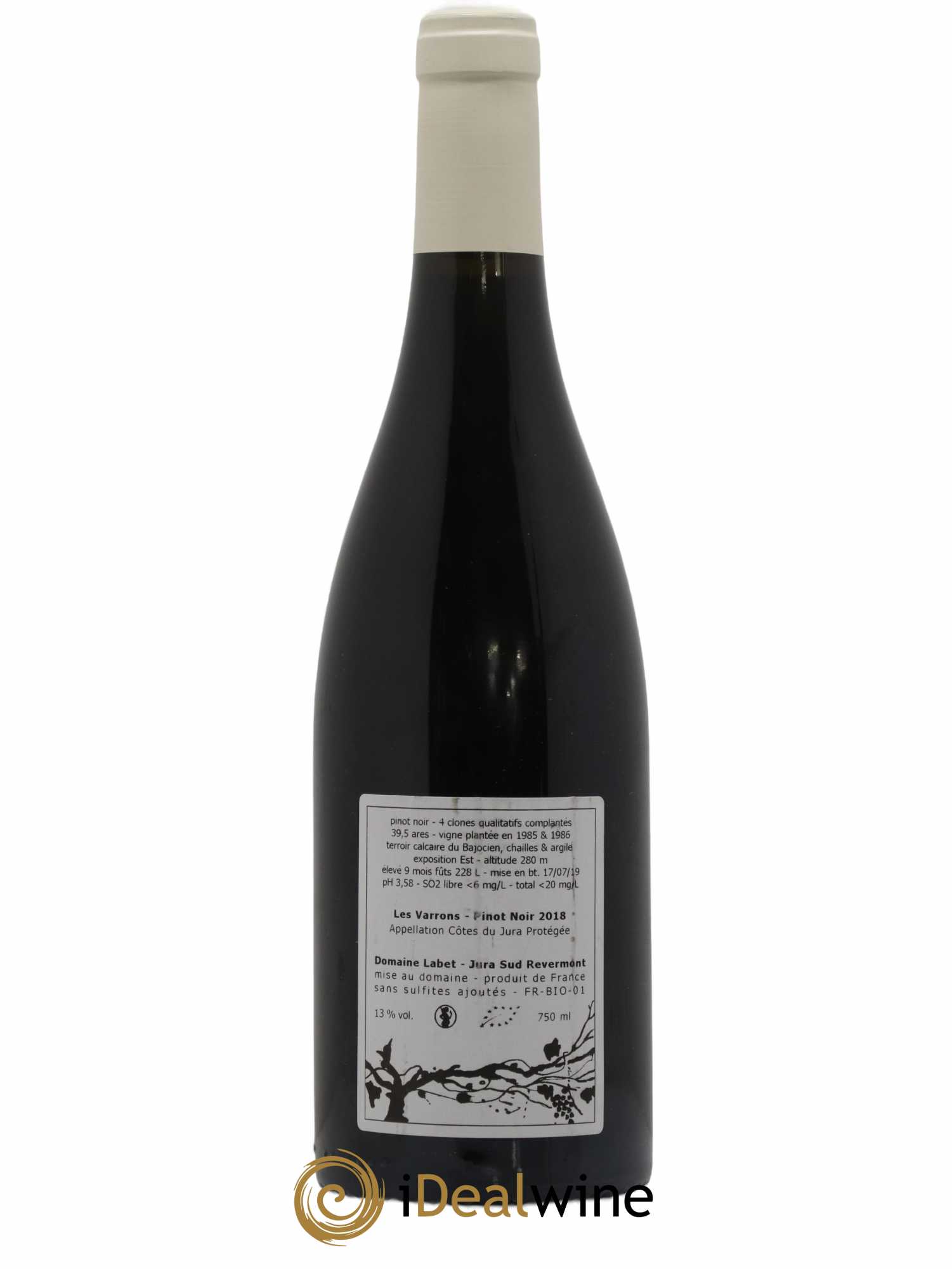 Côtes du Jura Pinot Noir Les Varrons Sélection Massale Romain - Julien - Charline Labet 2018 - Lot de 1 bouteille - 1