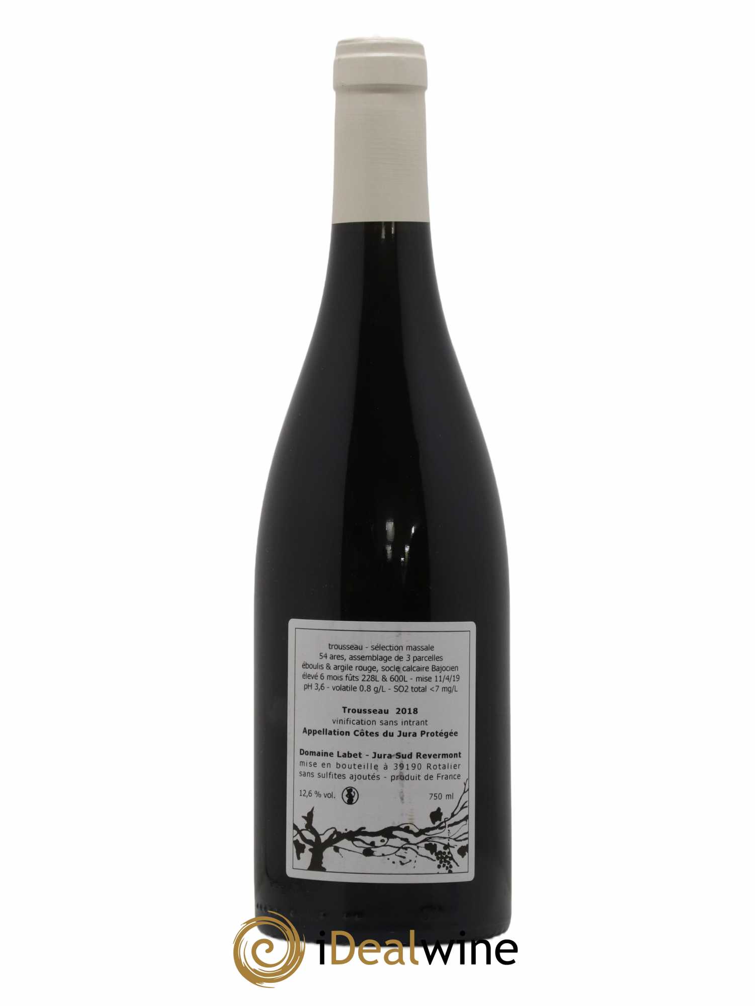 Côtes du Jura Trousseau Sélection Massale Romain - Julien - Charline Labet 2018 - Lot de 1 bouteille - 1