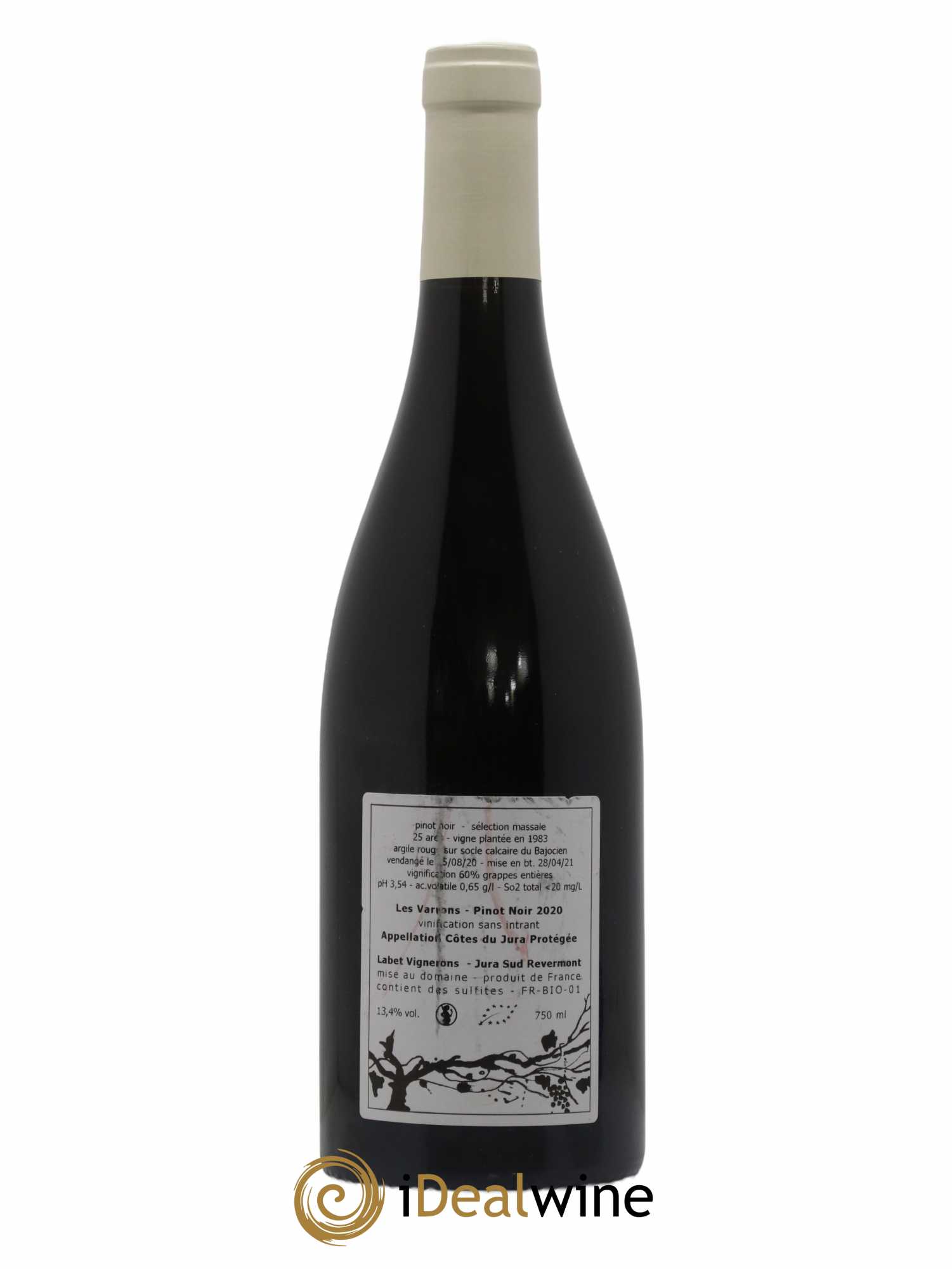 Côtes du Jura Pinot Noir Les Varrons Sélection Massale Romain - Julien - Charline Labet 2020 - Lot de 1 bouteille - 1