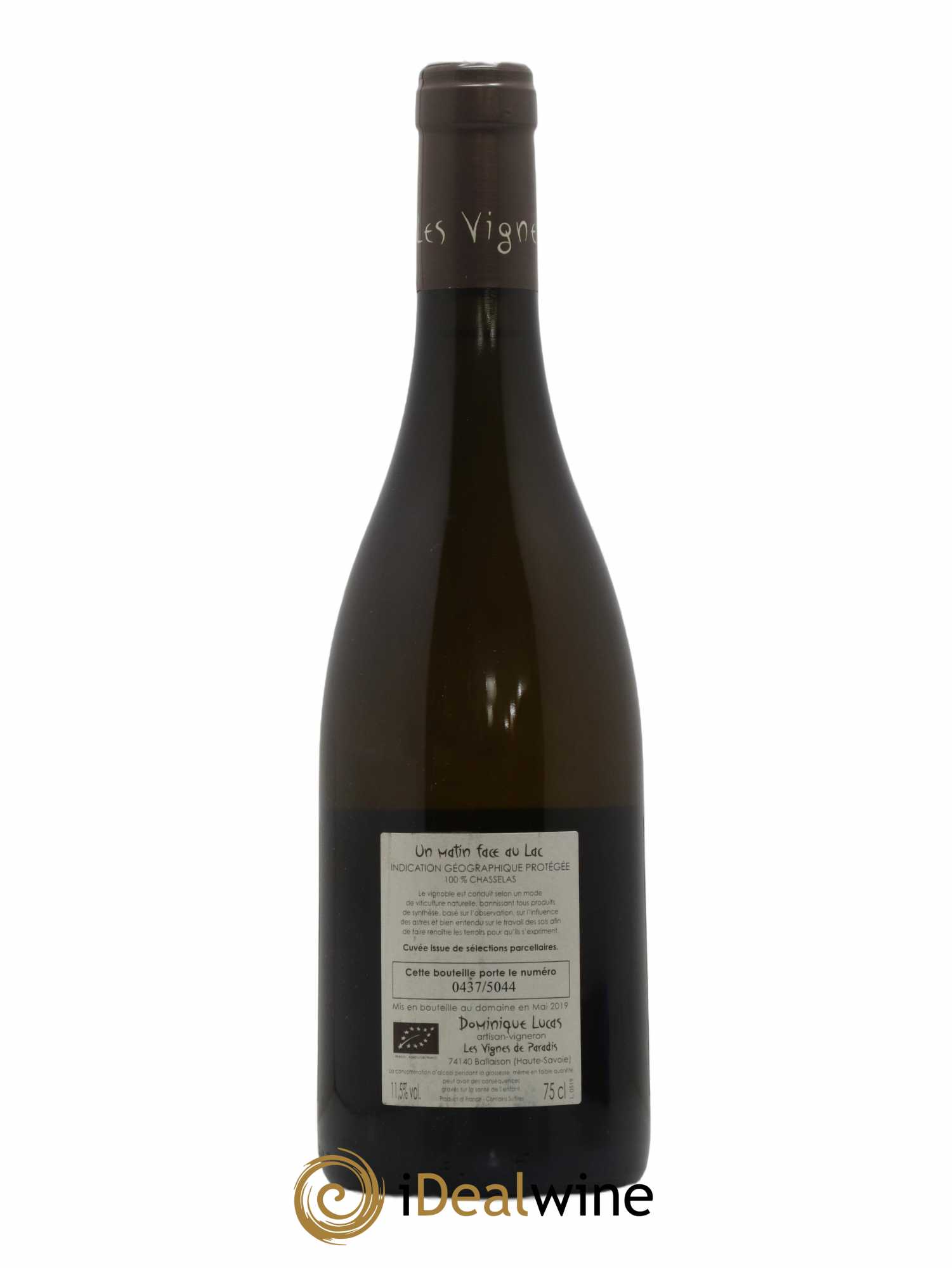 Vin des Allobroges Terroir du Léman Un matin face au Lac  Les Vignes de Paradis 2018 - Lot de 1 bouteille - 1