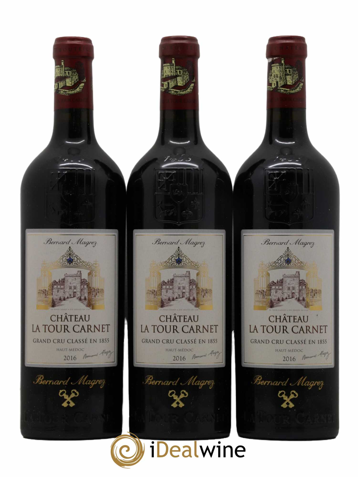 Château la Tour Carnet 4ème Grand Cru Classé 2016 - Lot de 3 bouteilles - 0