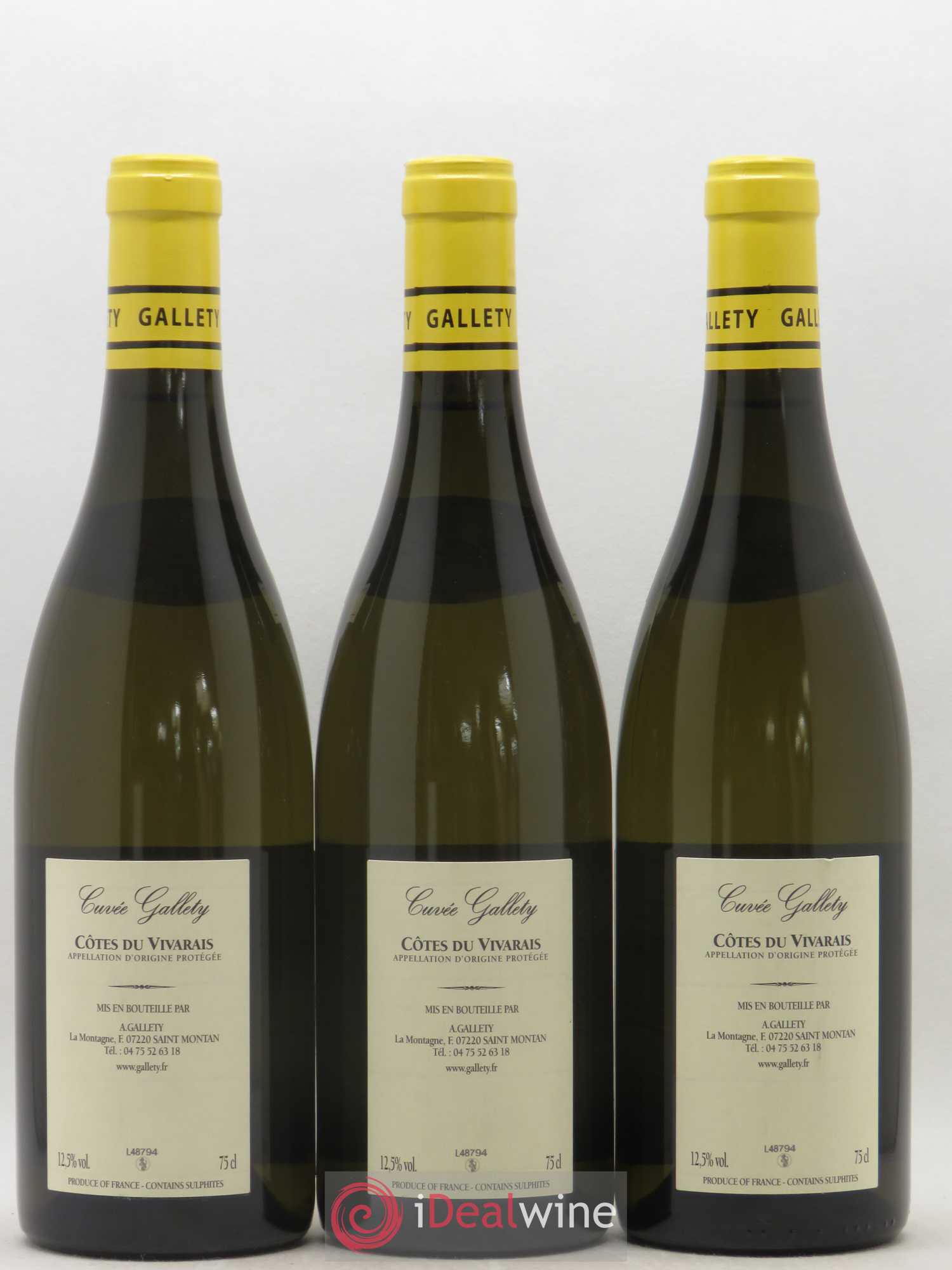 Côtes du Vivarais Blanc  Gallety (Domaine) Cuvée Spéciale 2017 - Lot de 3 bouteilles - 1