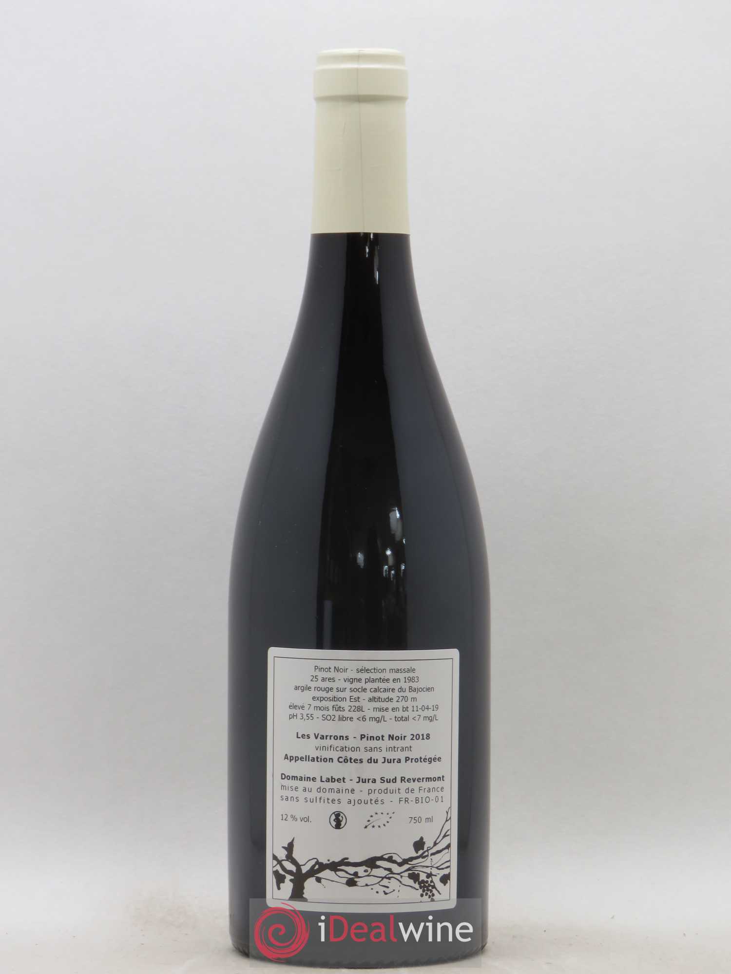 Côtes du Jura Pinot Noir Les Varrons Sélection Massale Romain - Julien - Charline Labet Massale 2018 - Lot de 1 bouteille - 1