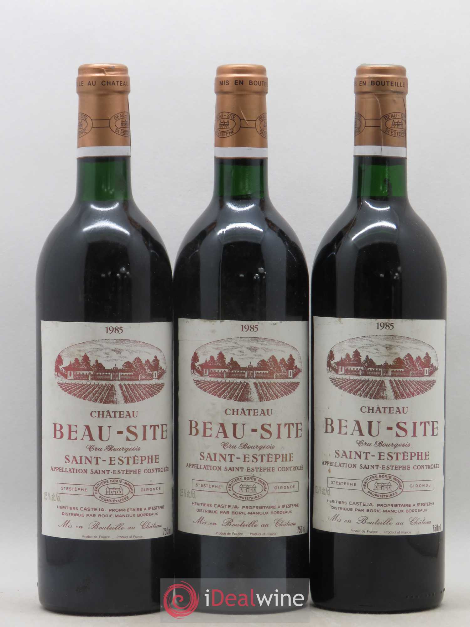 Château Beau Site Cru Bourgeois 1985 - Lot de 3 bouteilles - 0