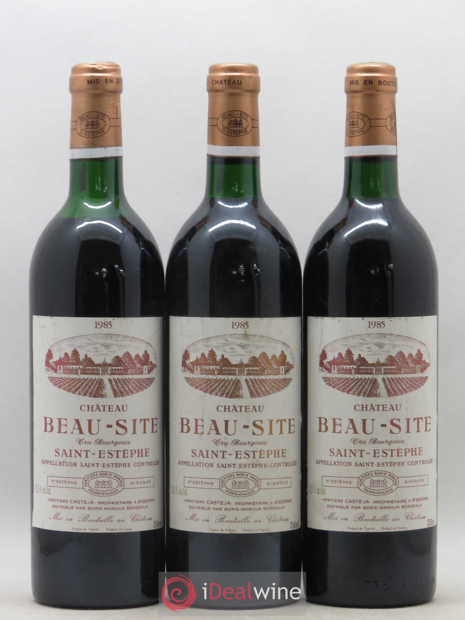 Château Beau Site Cru Bourgeois 1985 - Lot de 3 bouteilles - 0