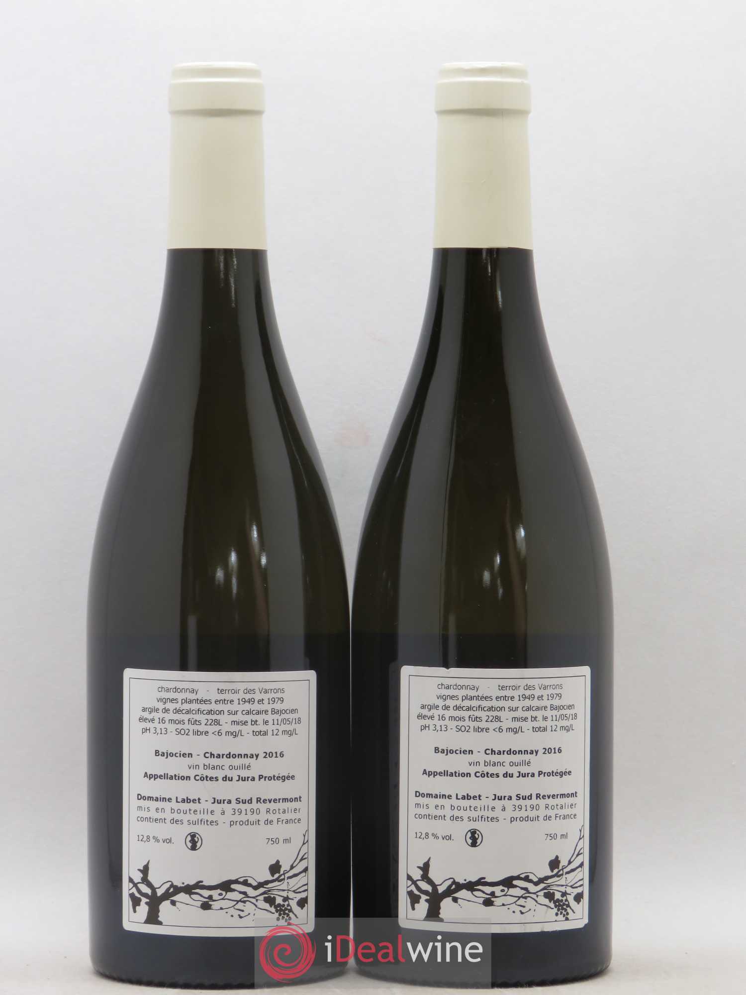 Côtes du Jura Chardonnay Bajocien Romain - Julien - Charline Labet 2016 - Lot de 2 bouteilles - 1