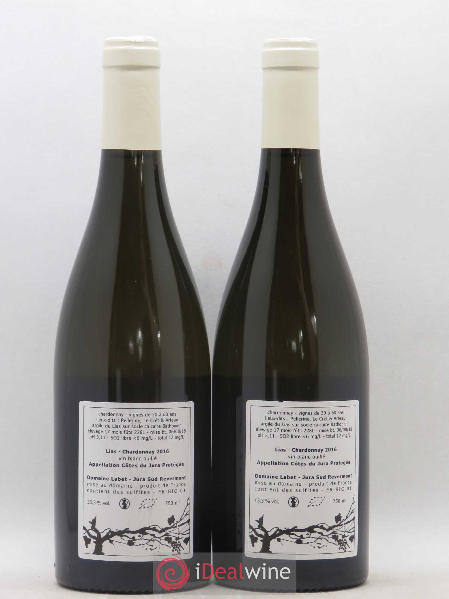 Côtes du Jura Chardonnay Lias Romain - Julien  - Charline Labet 2016 - Lot de 2 bouteilles - 1