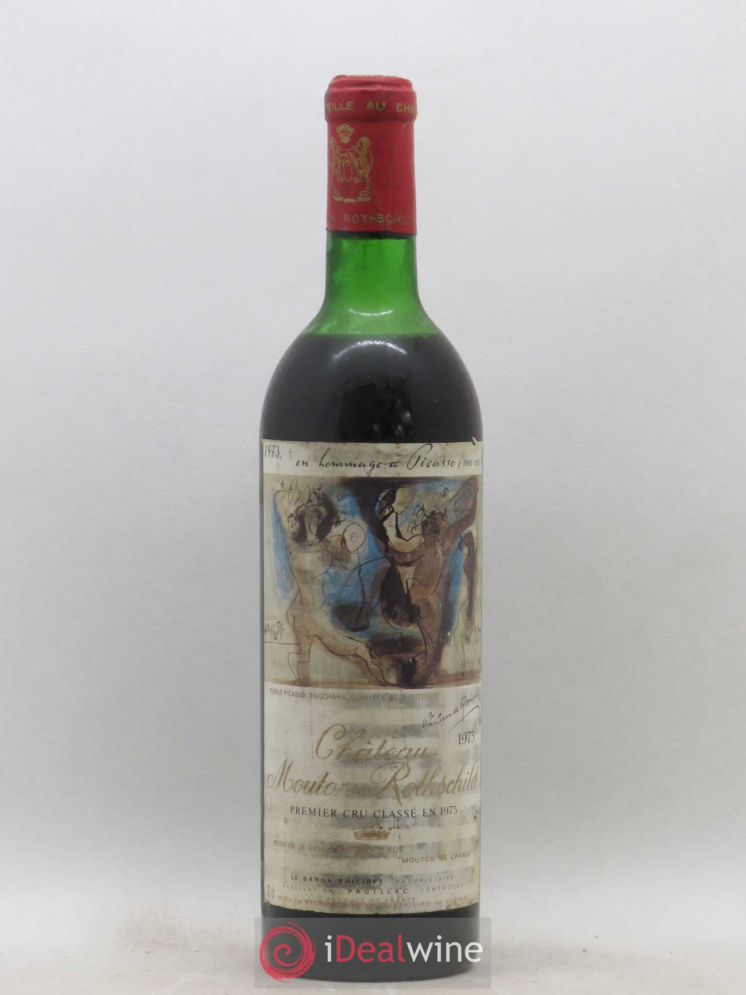 Château Mouton Rothschild 1er Grand Cru Classé 1973 - Lot de 1 bouteille - 0
