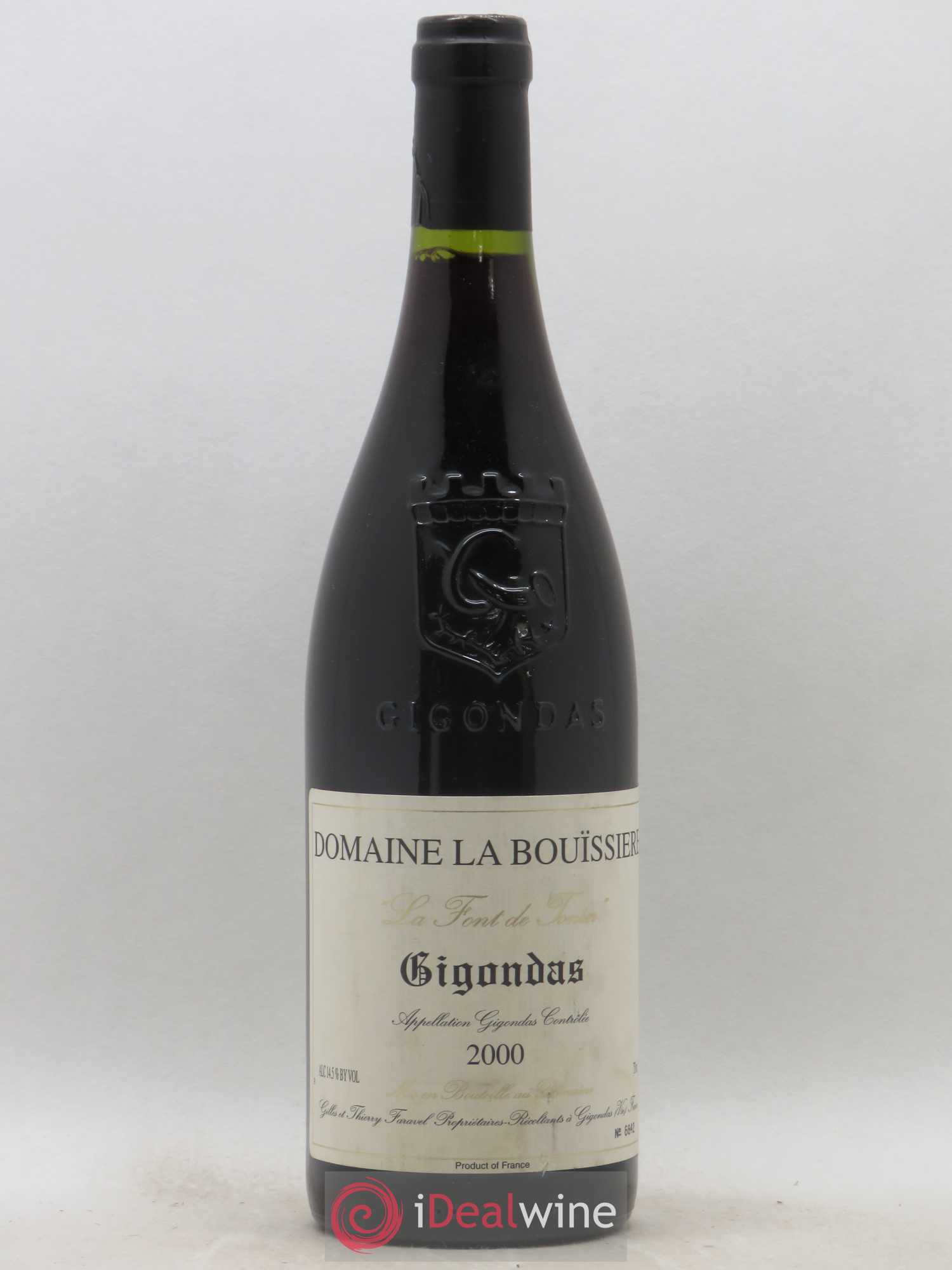 Gigondas La Font de Tonin La Bouïssière 2000 - Lot de 1 bouteille - 0