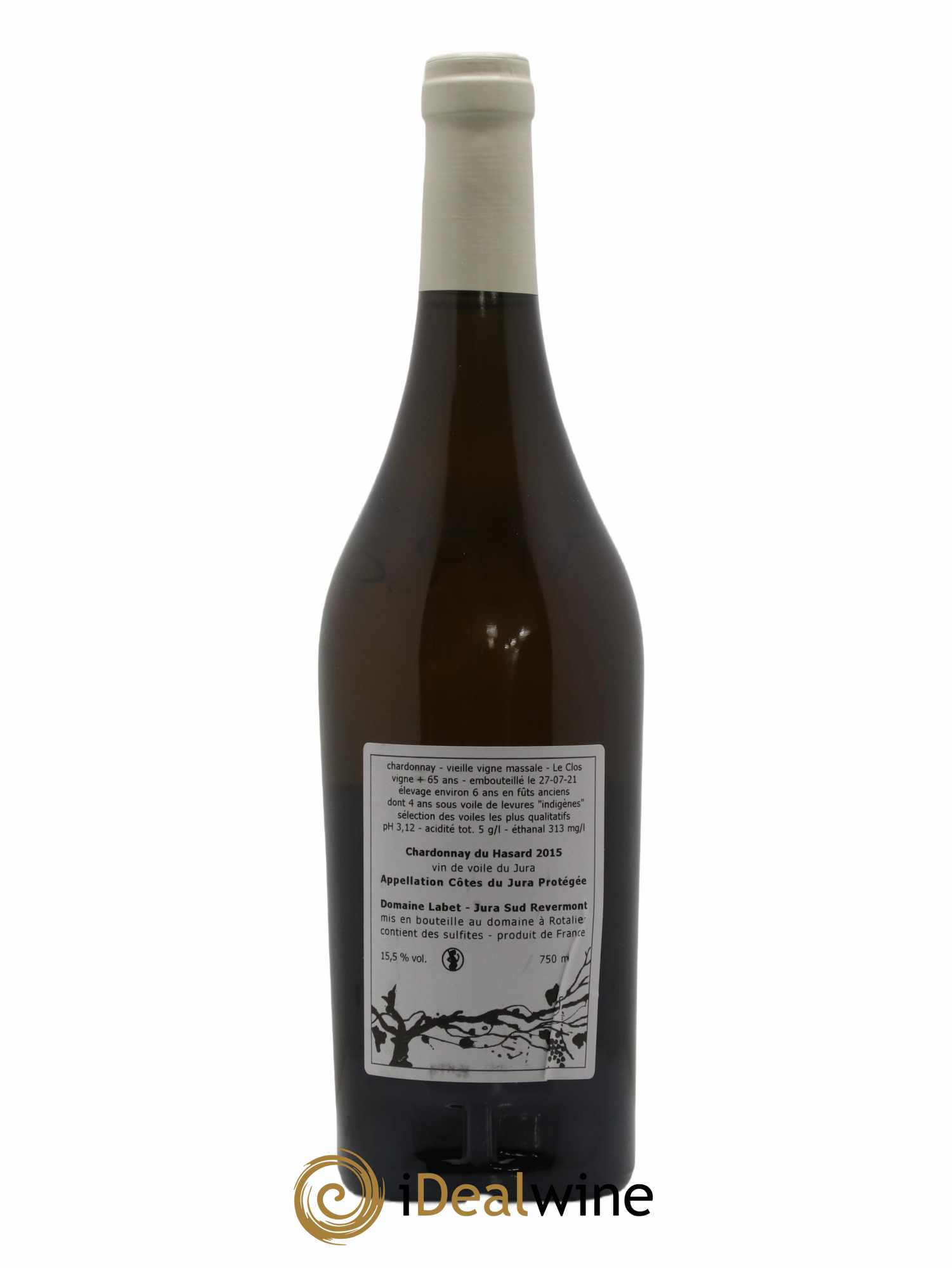 Côtes du Jura Vin de voile Chardonnay du Hasard Romain - Julien - Charline Labet 2015 - Lot de 1 bouteille - 1