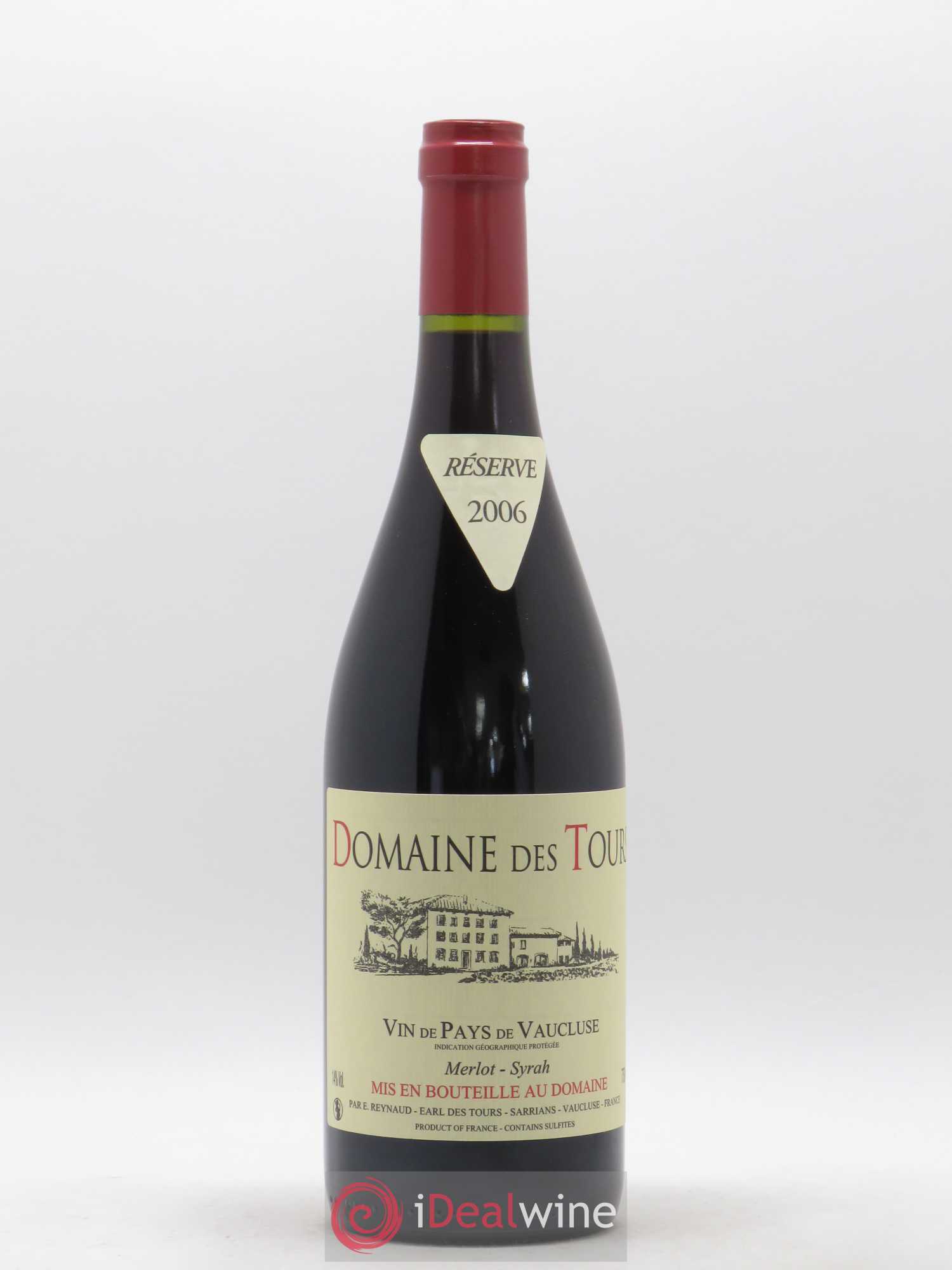 Vaucluse Domaine des Tours Merlot-Syrah Emmanuel Reynaud 2006 - Lot de 1 bouteille - 0