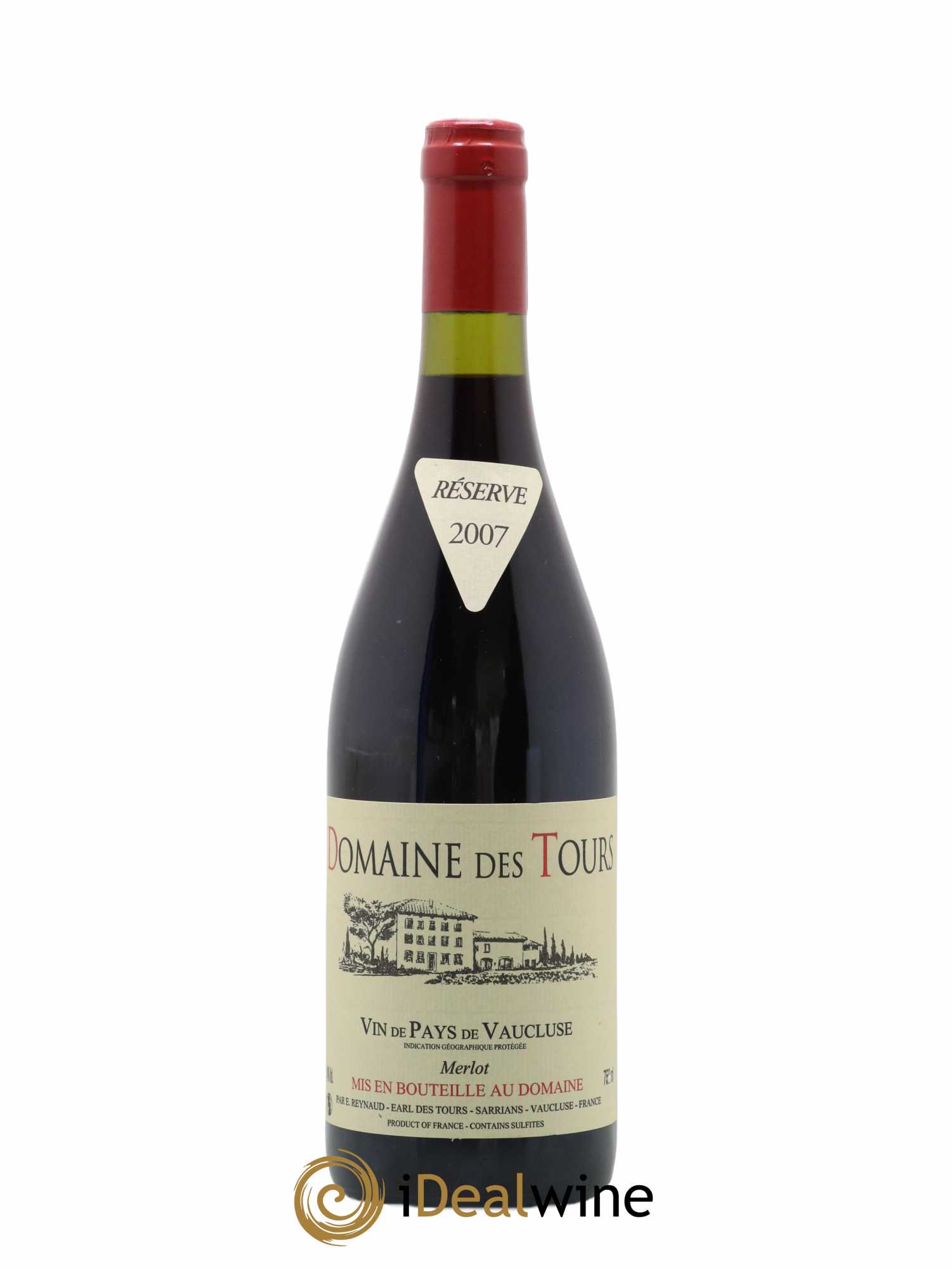 Vaucluse Domaine des Tours Merlot Emmanuel Reynaud 2007 - Lot de 1 bouteille - 0