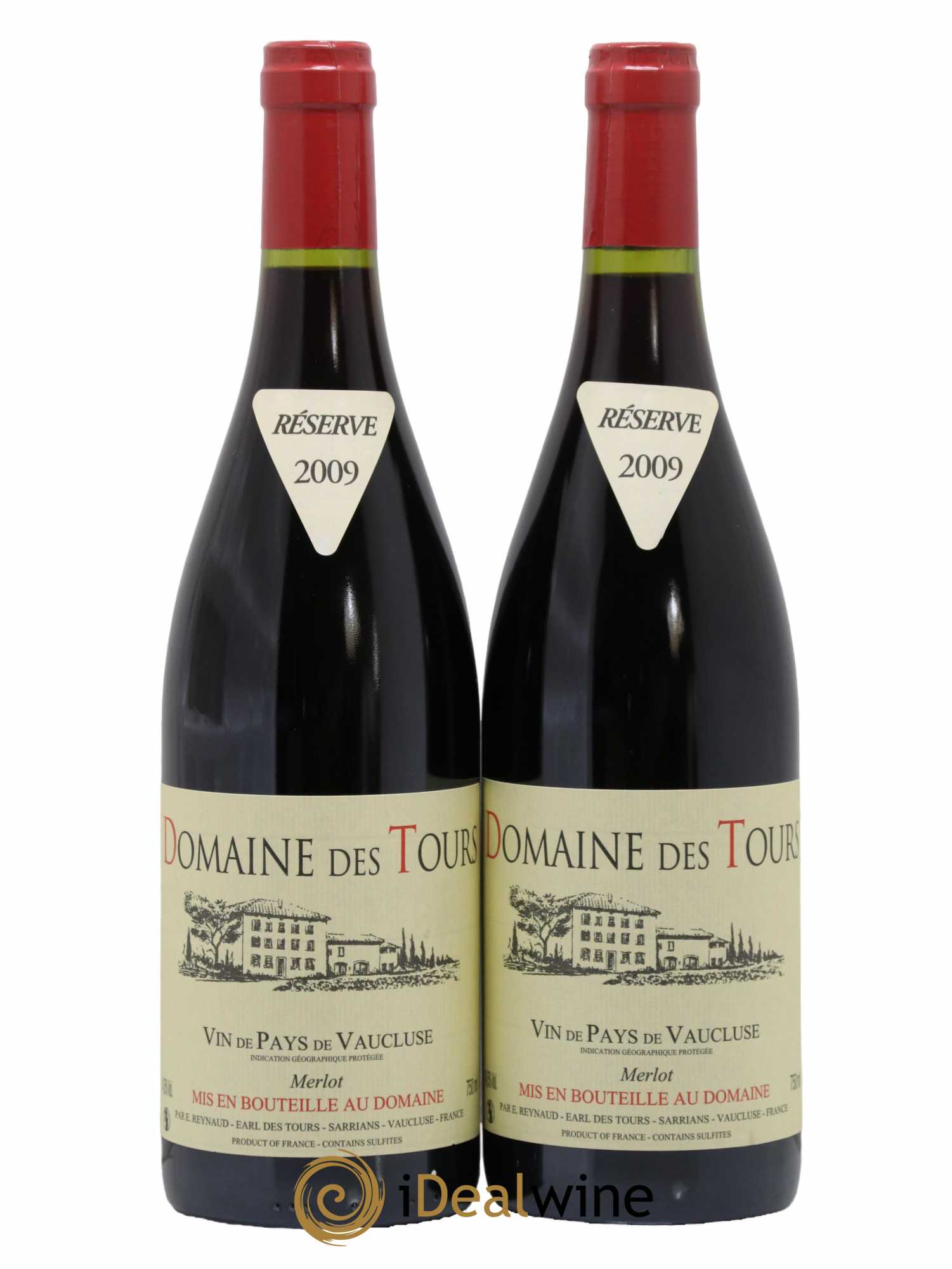Vaucluse Domaine des Tours Merlot Emmanuel Reynaud 2009 - Lot de 2 bouteilles - 0