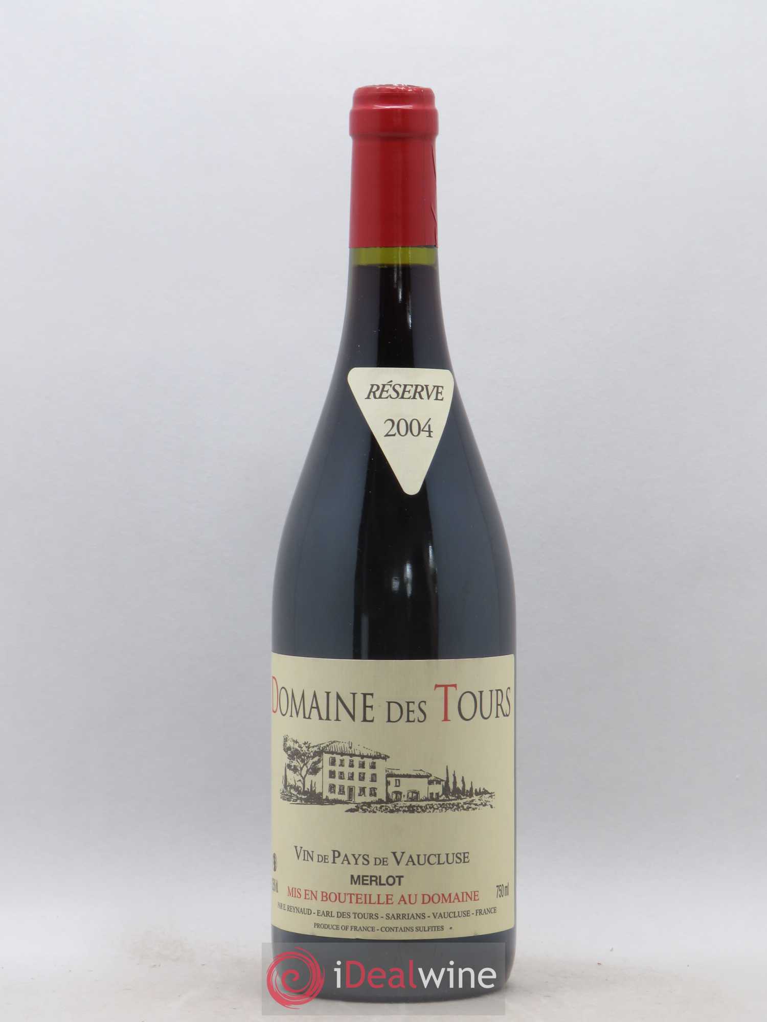 Vaucluse Domaine des Tours Merlot Emmanuel Reynaud 2004 - Lot de 1 bouteille - 0