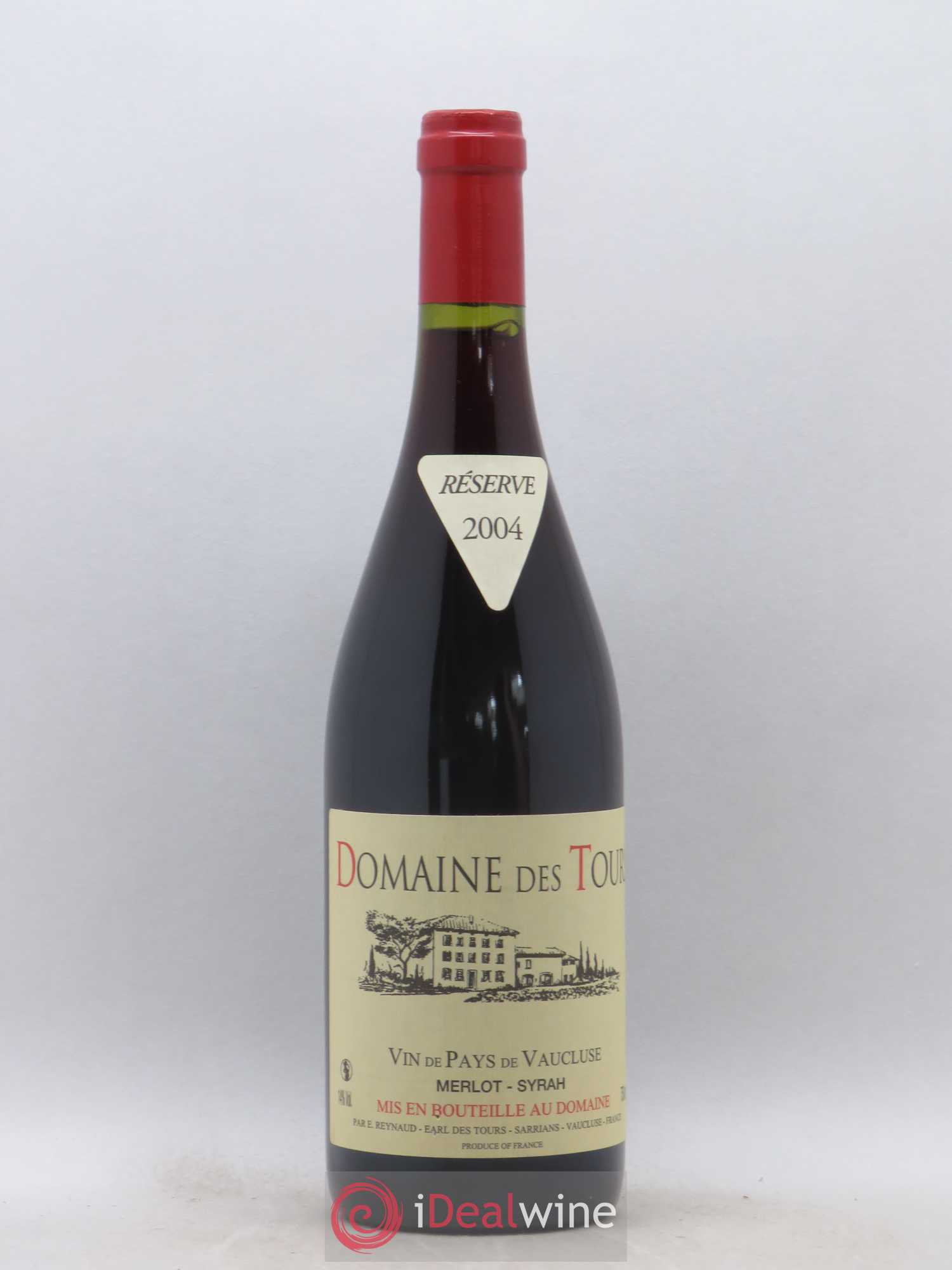 Vaucluse Domaine des Tours Merlot-Syrah Emmanuel Reynaud 2004 - Lot de 1 bouteille - 0