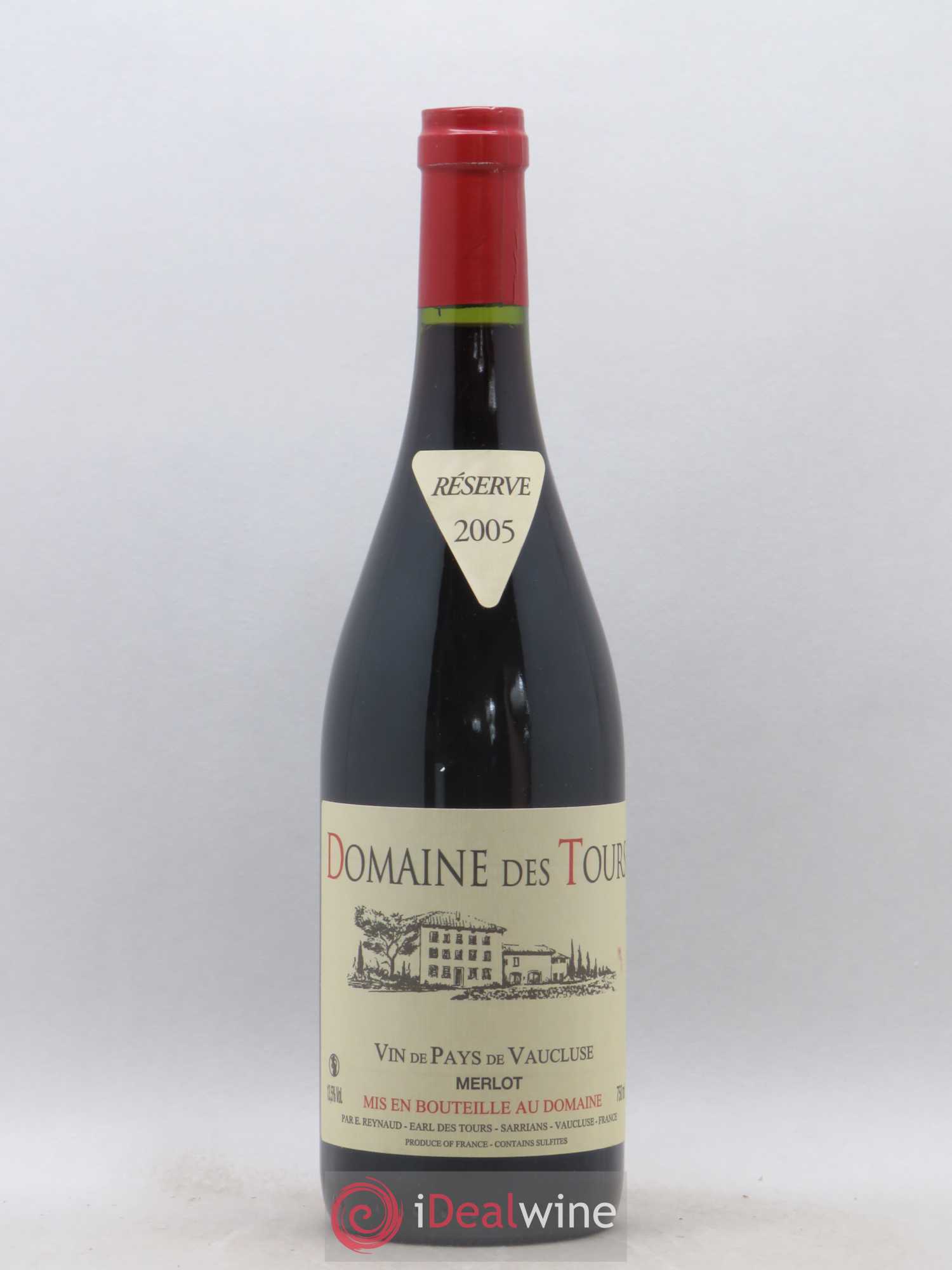 Vaucluse Domaine des Tours Merlot Emmanuel Reynaud 2005 - Lot de 1 bouteille - 0